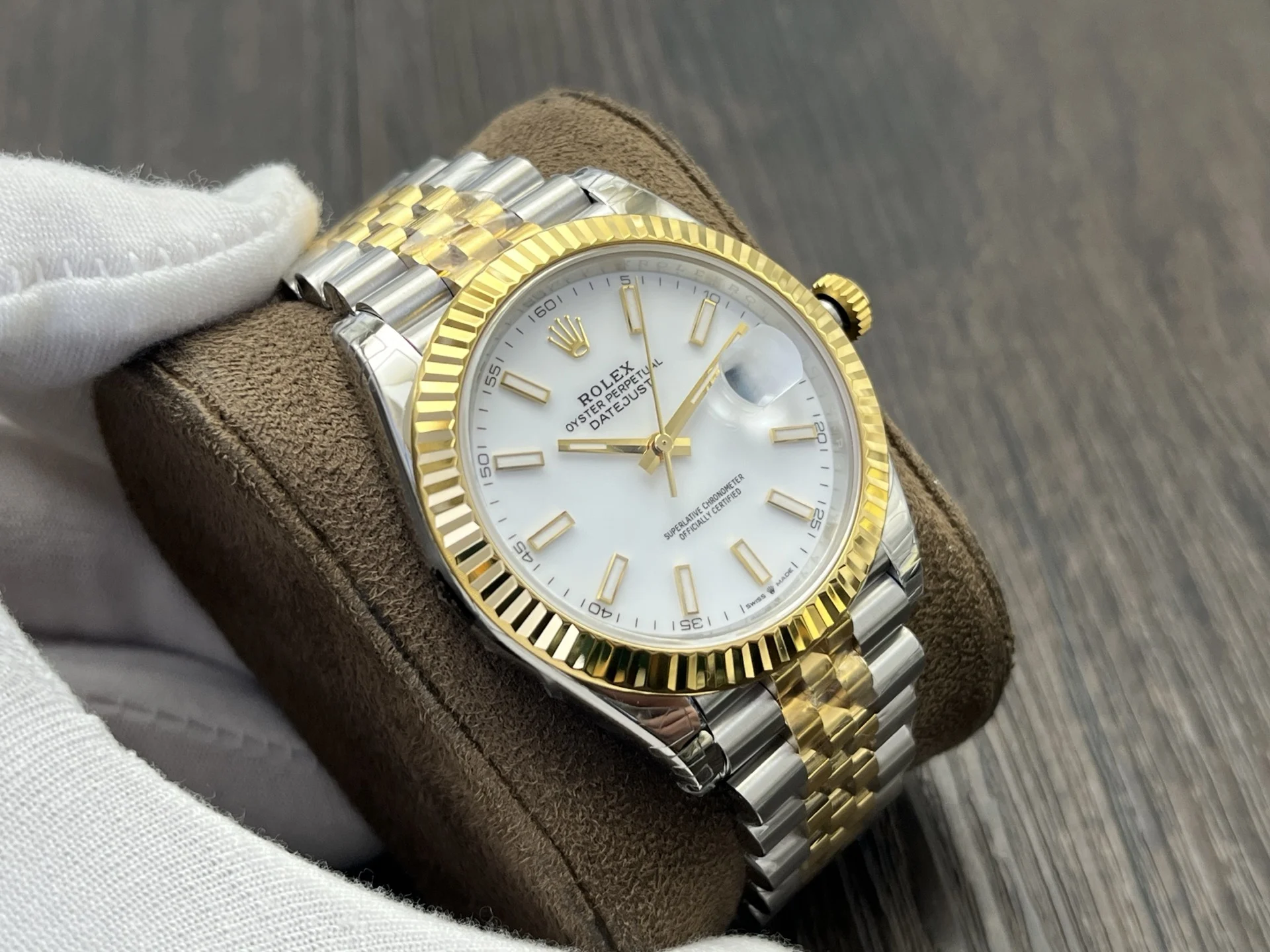 Rolex Datejust Steel 41mm — photographed off the sweep