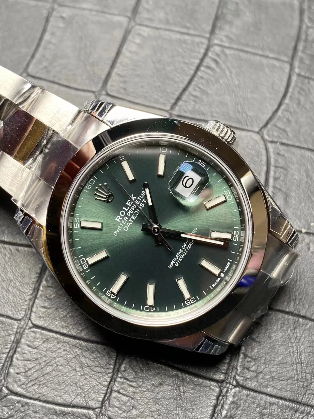 Rolex Datejust Steel 41mm — photographed off the sweep