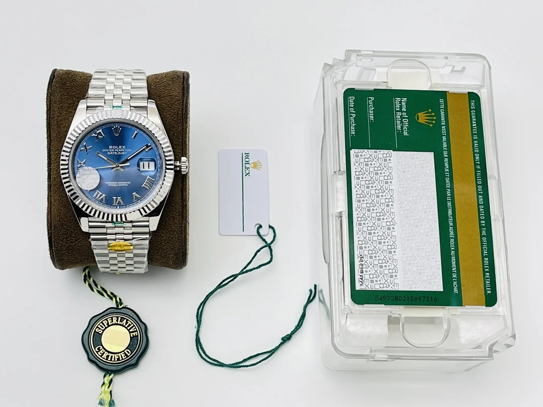 Rolex Datejust Steel Blue Dial — photographed off the sweep