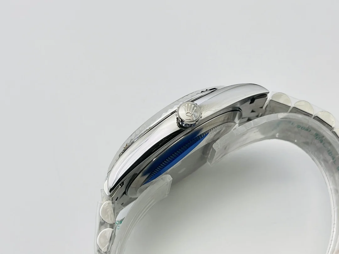 Rolex Datejust Steel Blue Dial — photographed off the sweep