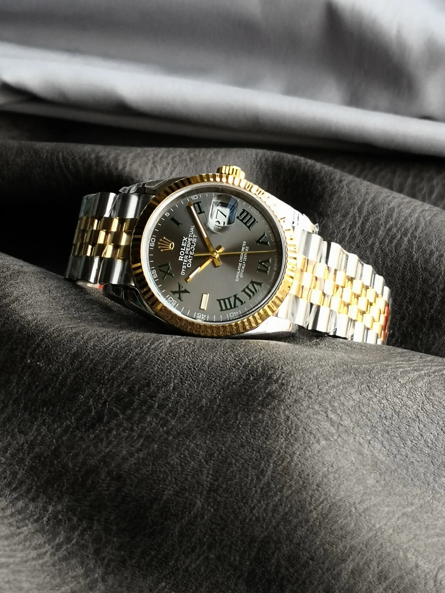 Rolex Datejust Steel — photographed off the sweep