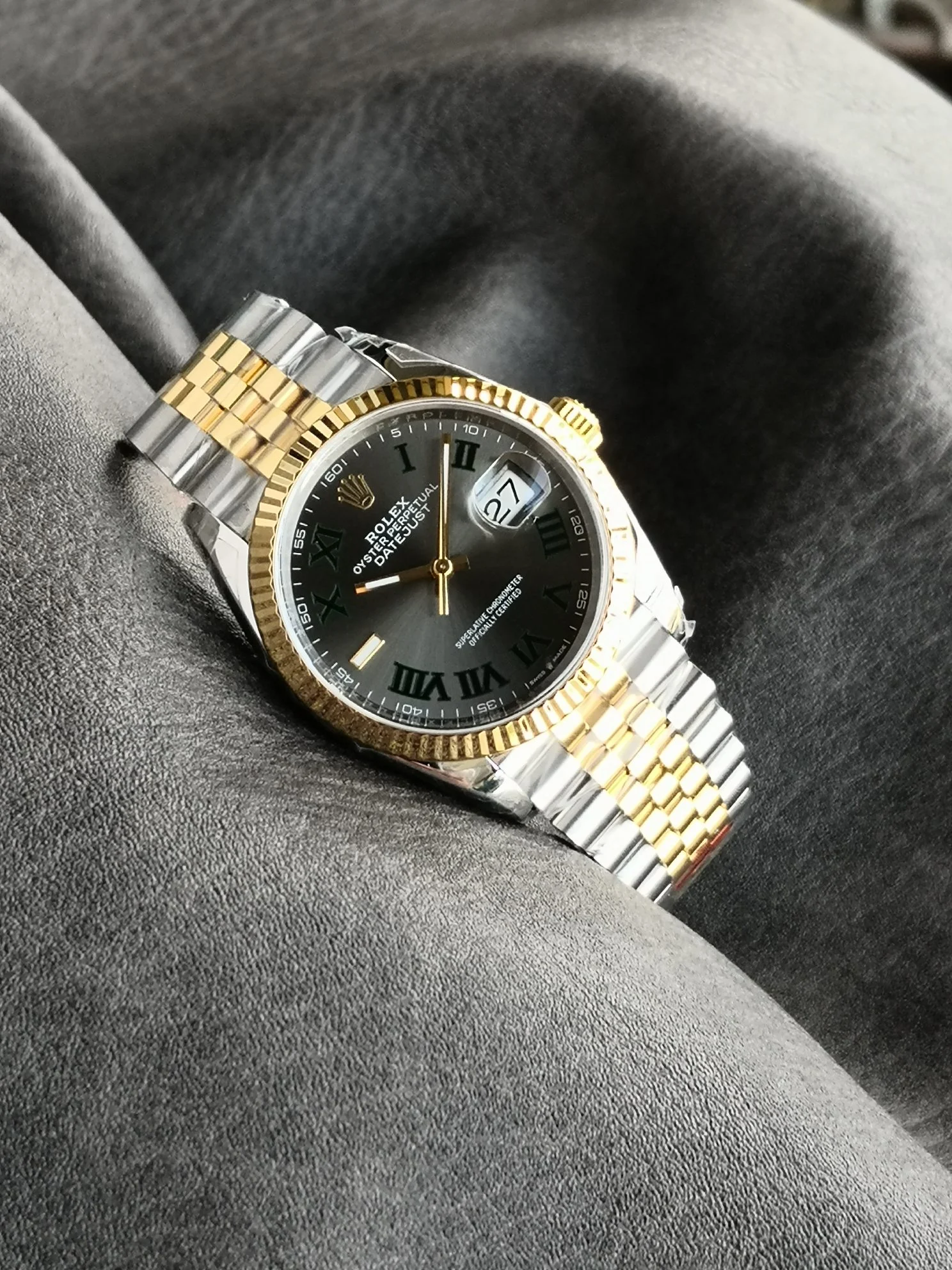 Rolex Datejust Steel — photographed off the sweep