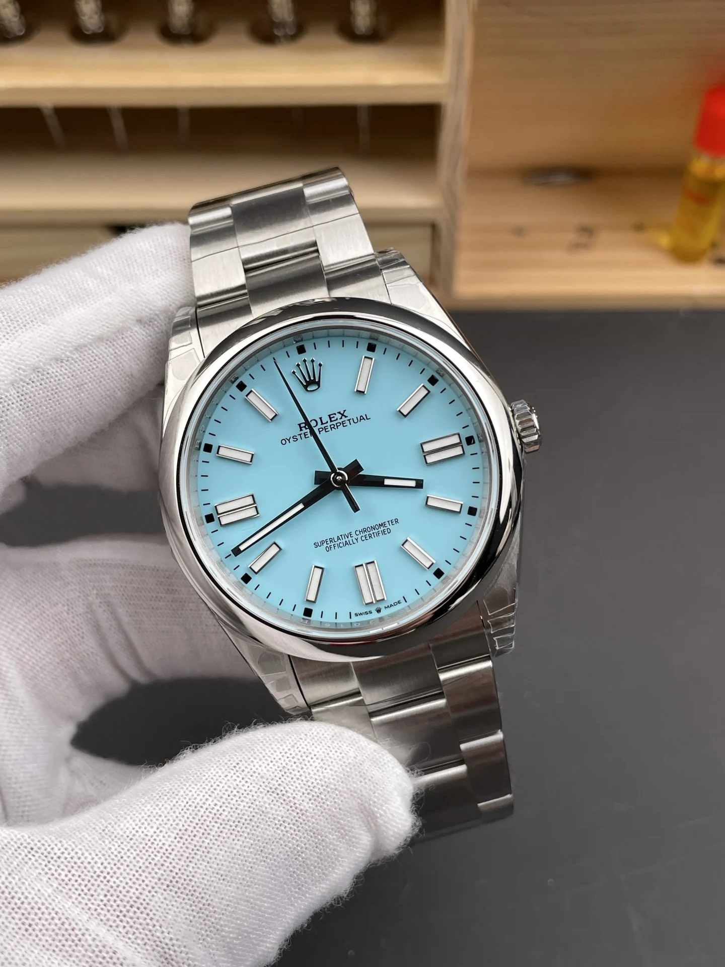 Rolex Datejust Tiffany — photographed off the sweep