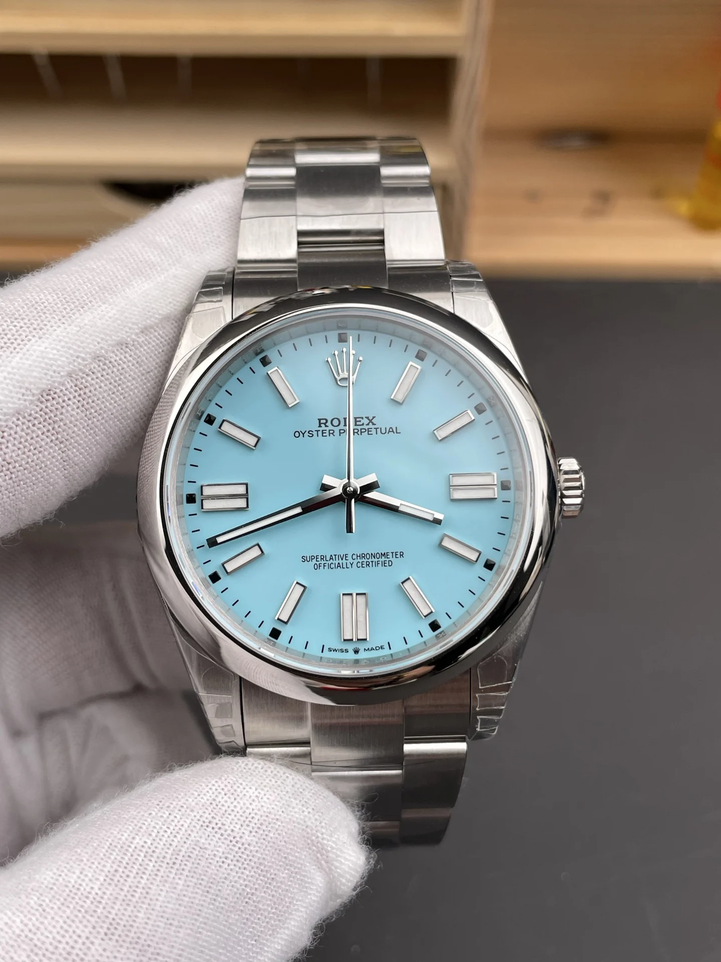 Rolex Datejust Tiffany — photographed off the sweep