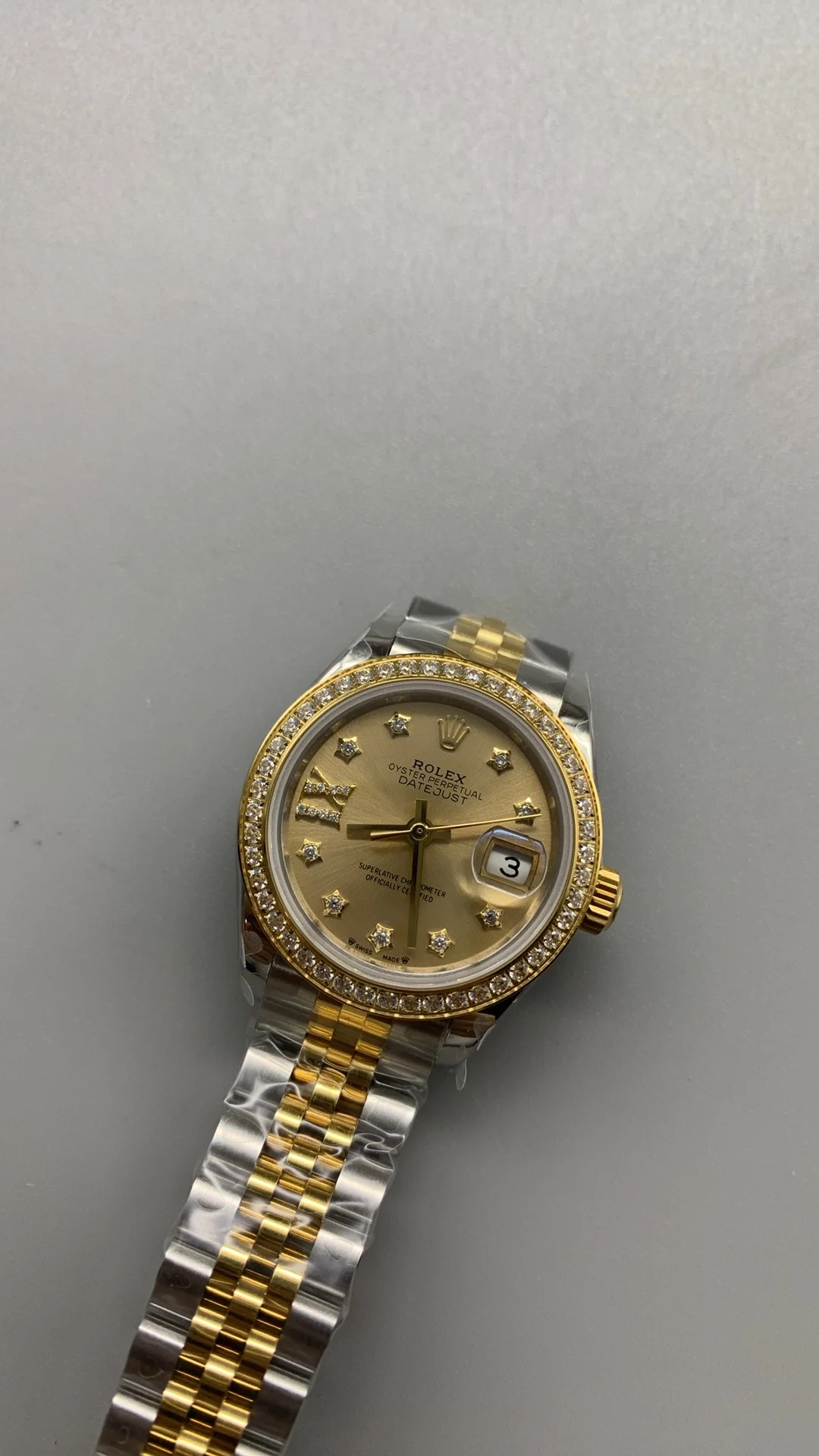 Rolex Datejust Two-Tone 28mm — photographed off the sweep