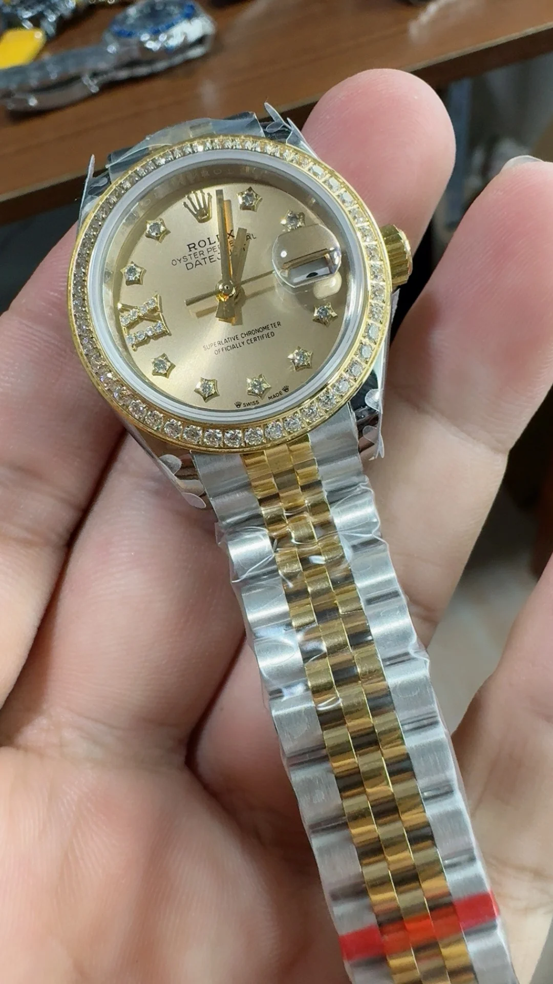 Rolex Datejust Two-Tone 28mm — photographed off the sweep