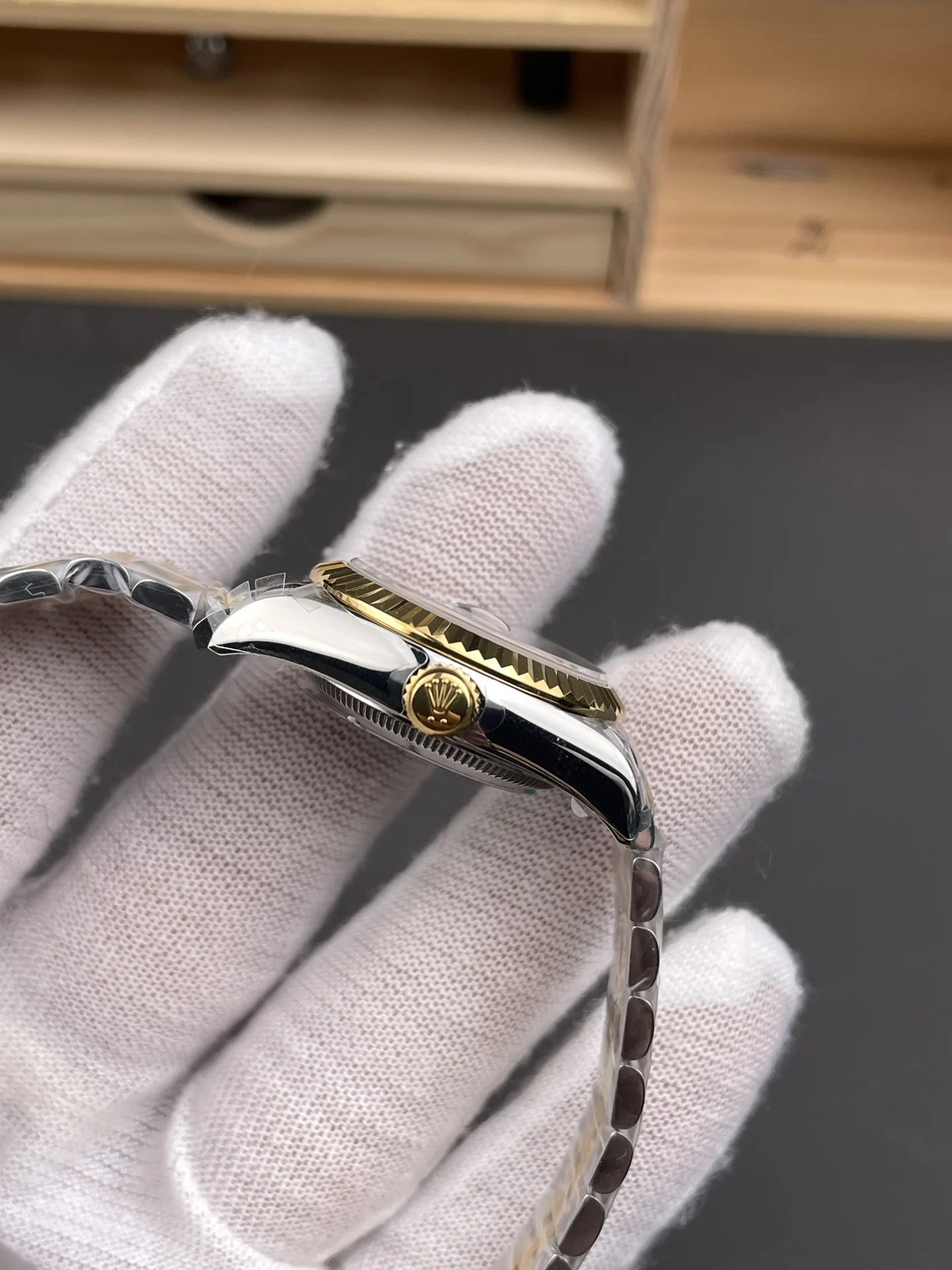 Rolex Datejust Two-Tone 28mm — photographed off the sweep