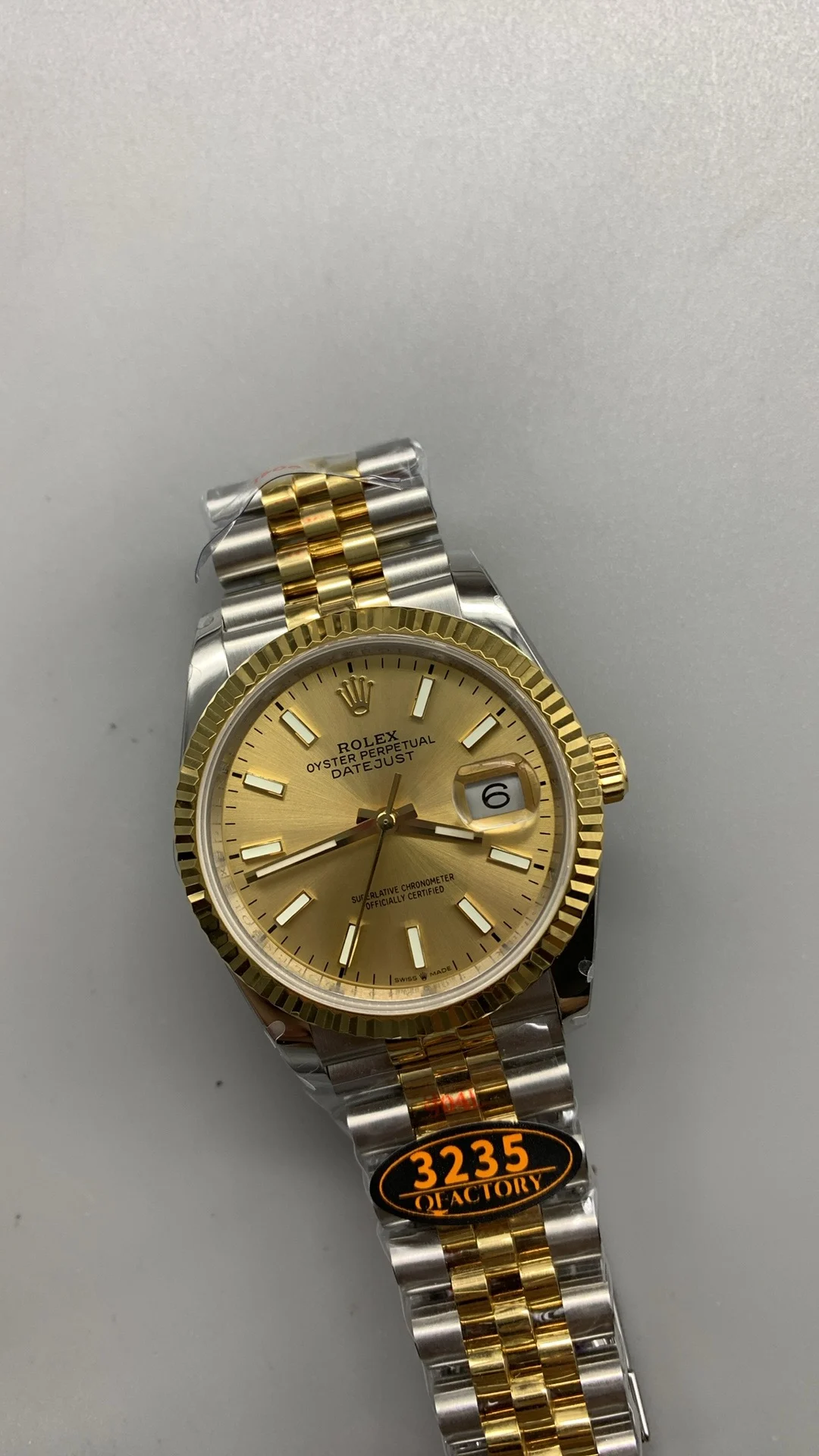 Rolex Datejust Two-Tone 36mm — photographed off the sweep