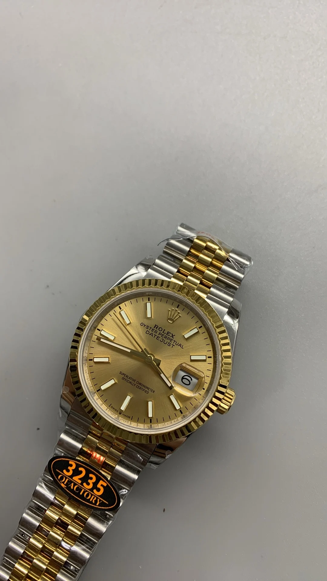 Rolex Datejust Two-Tone 36mm — photographed off the sweep