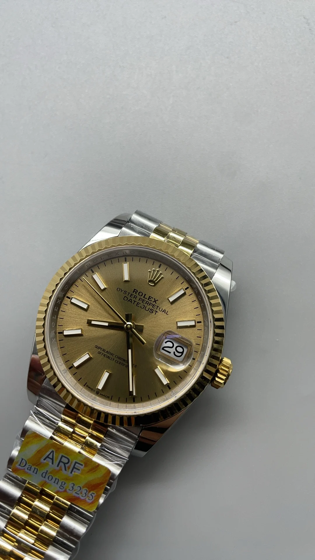 Rolex Datejust Two-Tone 36mm — photographed off the sweep