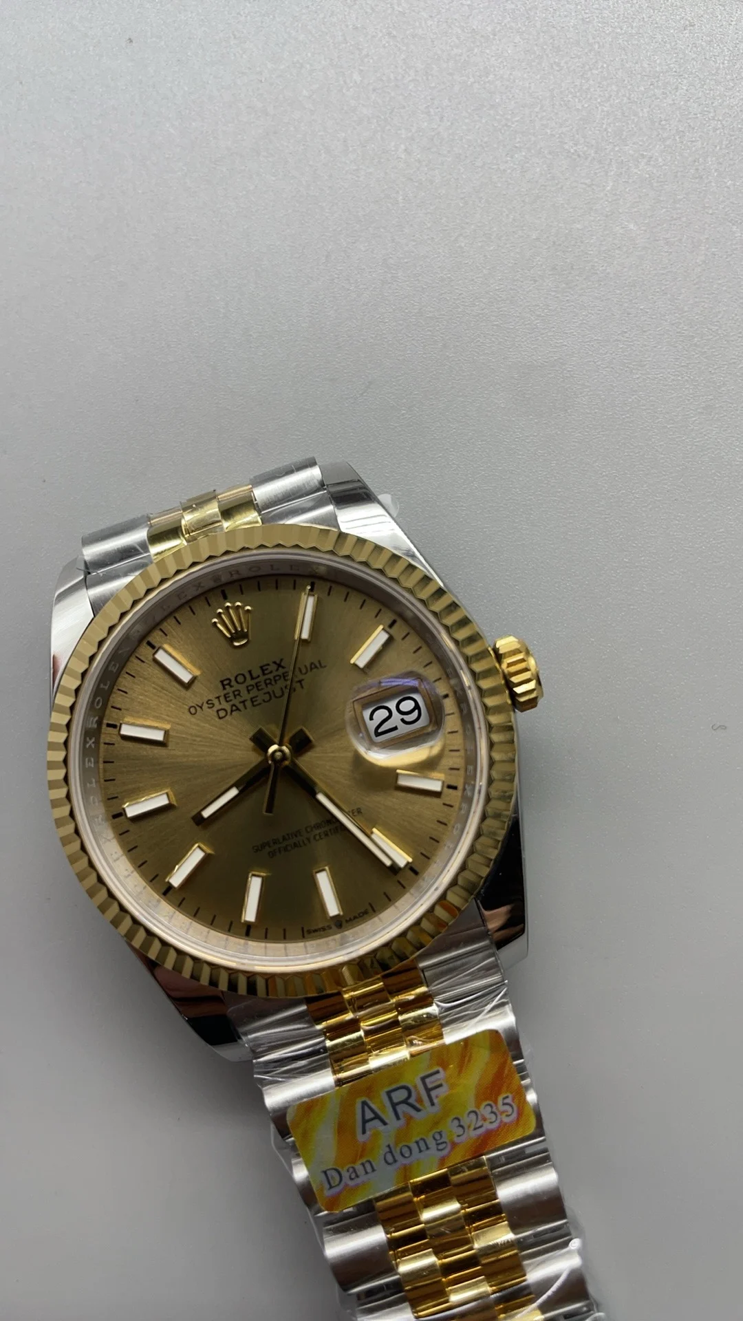Rolex Datejust Two-Tone 36mm — photographed off the sweep