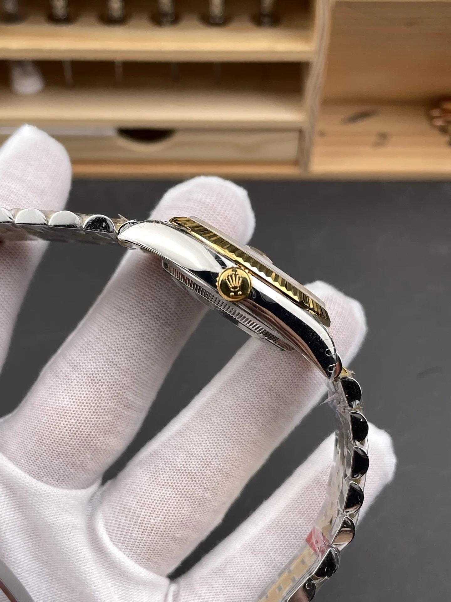 Rolex Datejust Two-Tone 36mm — photographed off the sweep