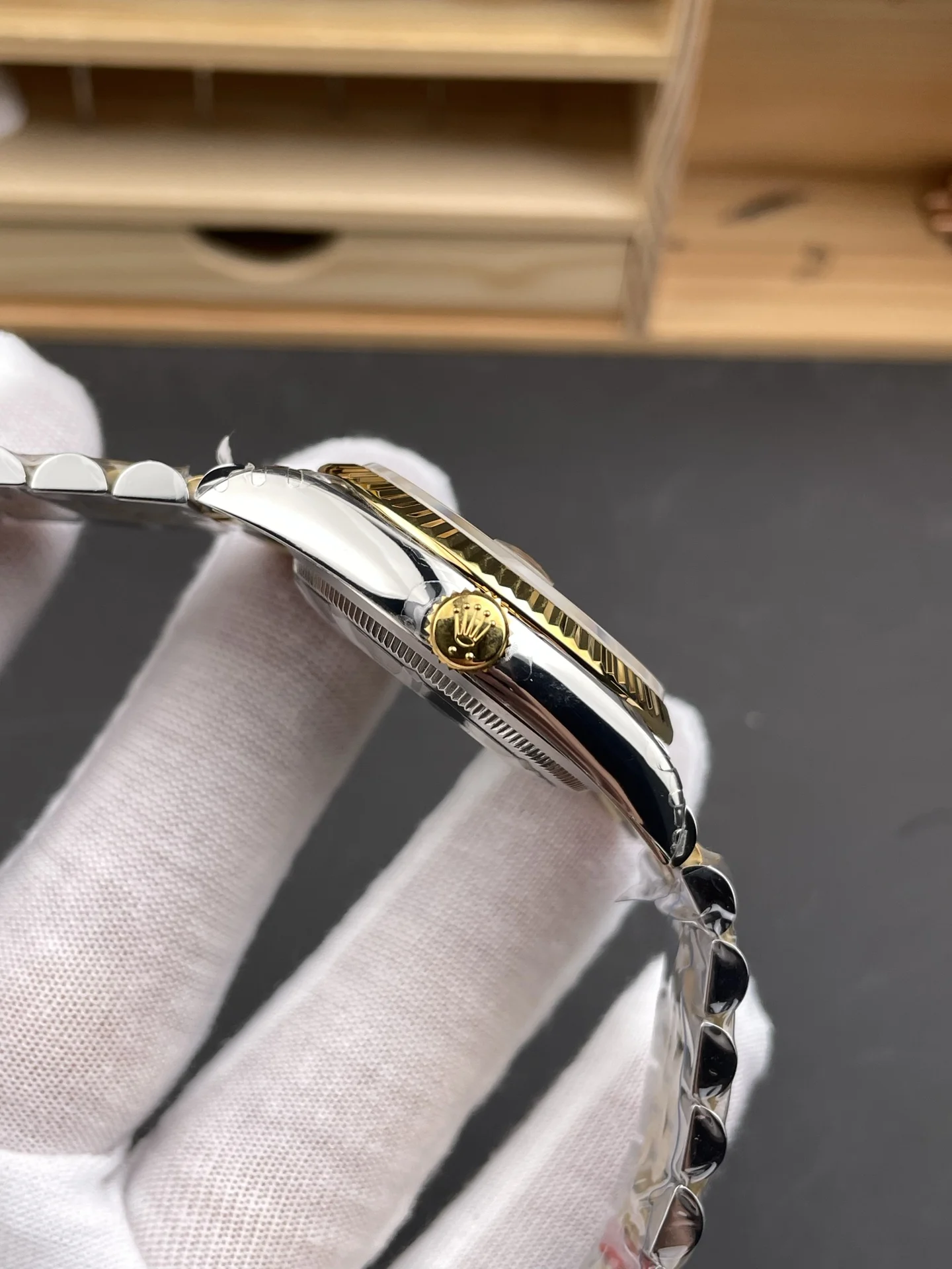 Rolex Datejust Two-Tone 36mm — photographed off the sweep