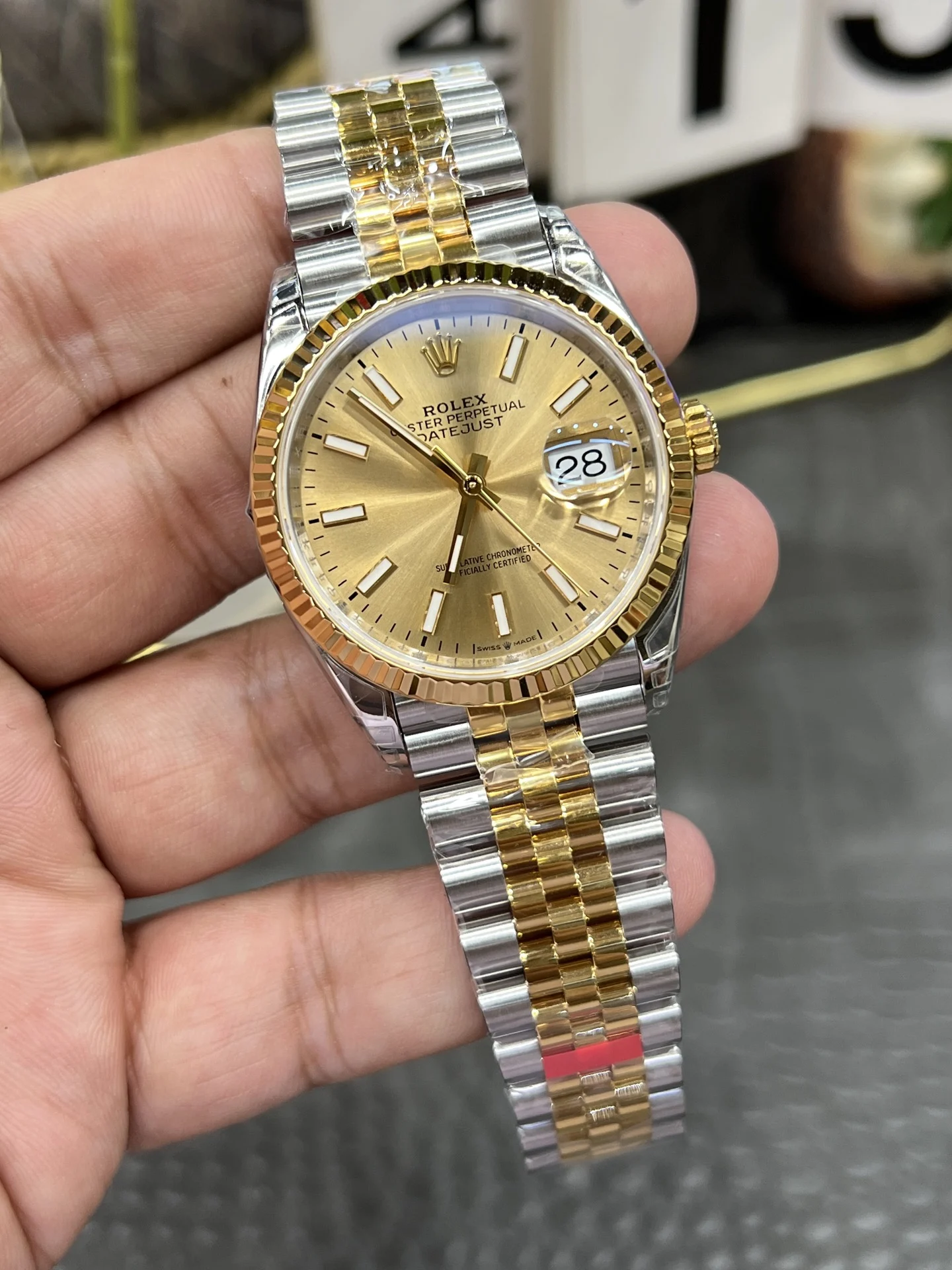 Rolex Datejust Two-Tone 36mm — photographed off the sweep