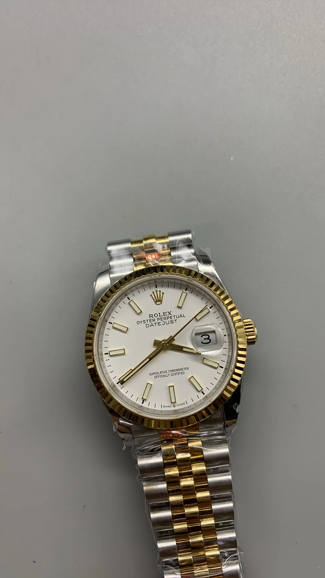 Rolex Datejust Two-Tone 36mm — photographed off the sweep