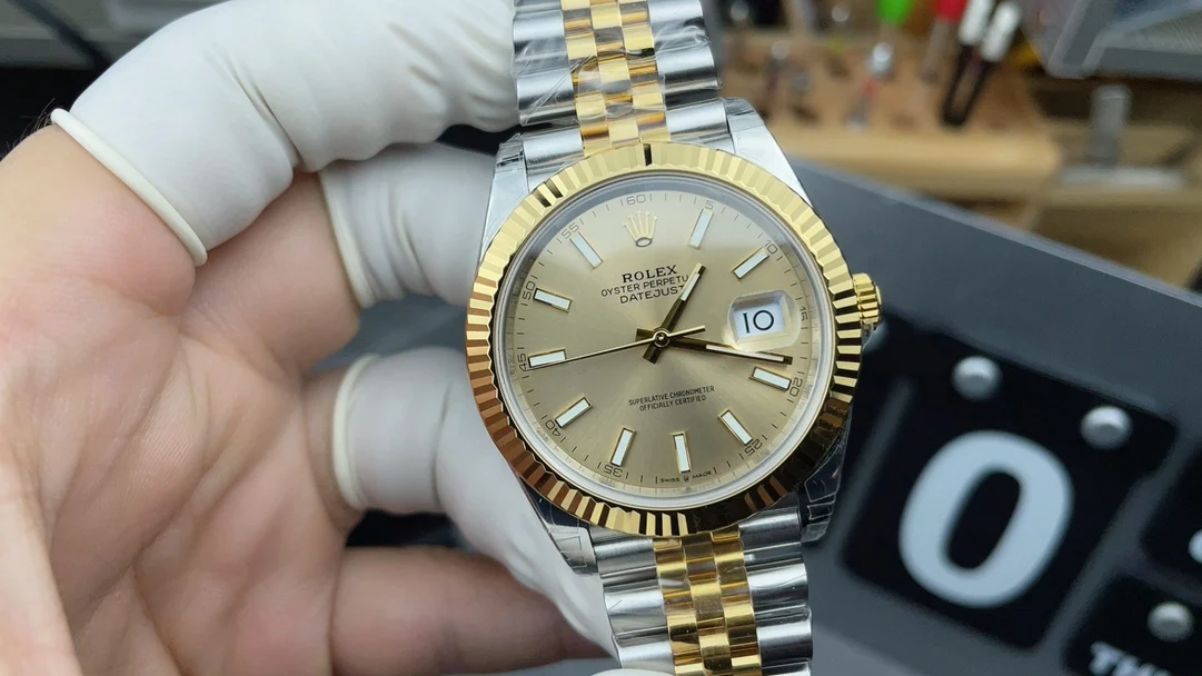 Rolex Datejust Two-Tone 41mm — photographed off the sweep