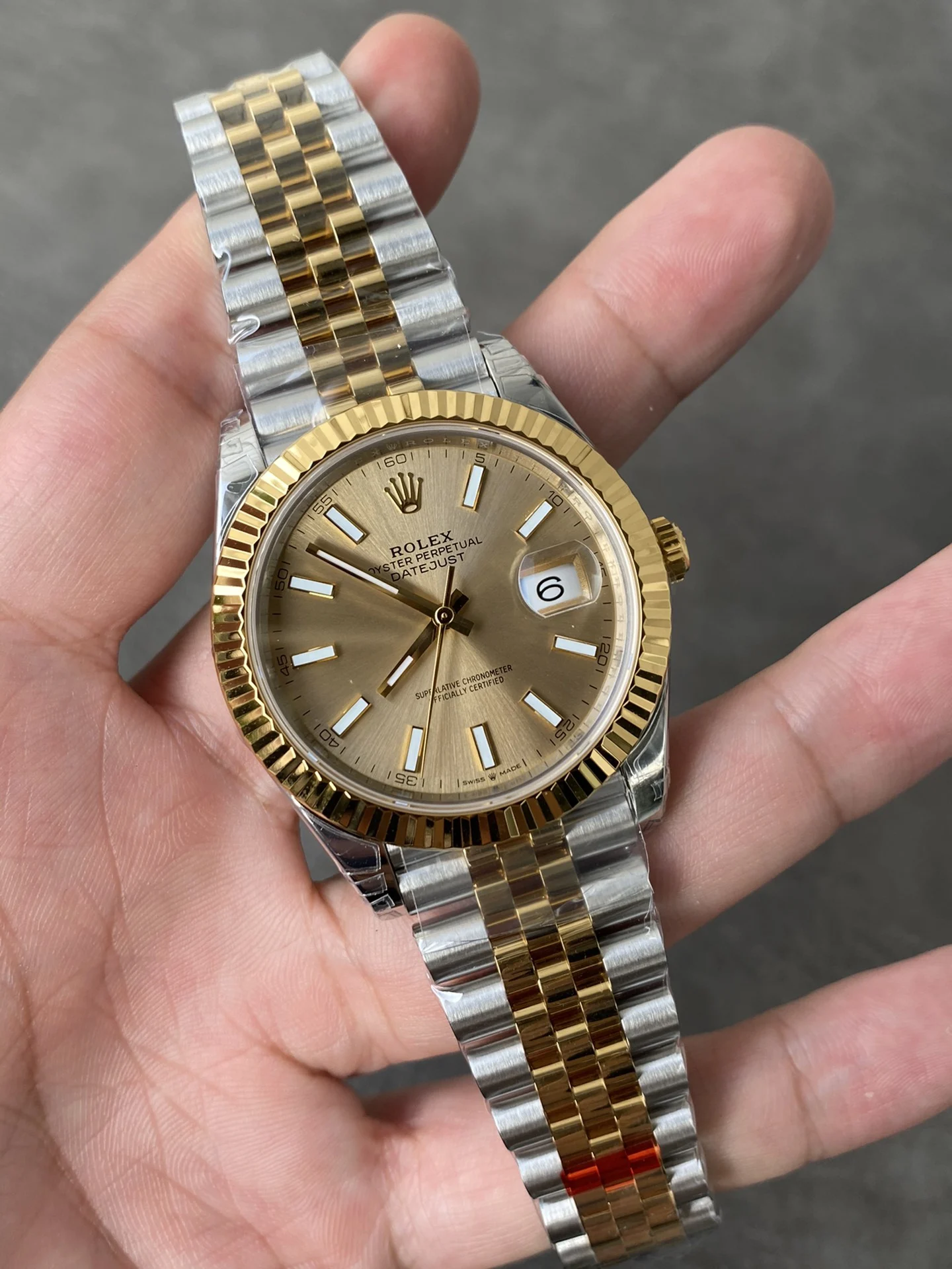 Rolex Datejust Two-Tone 41mm — photographed off the sweep