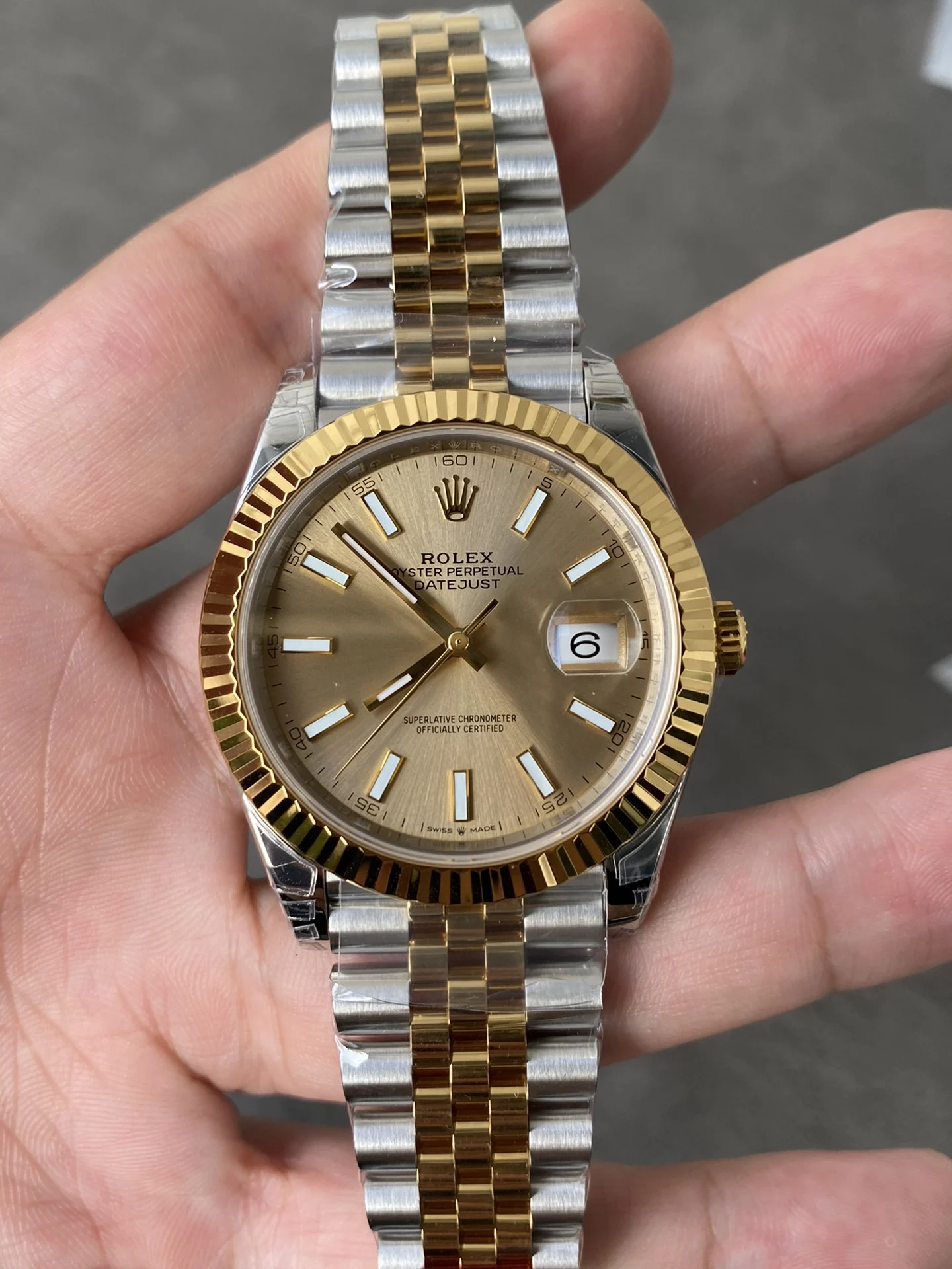 Rolex Datejust Two-Tone 41mm — photographed off the sweep