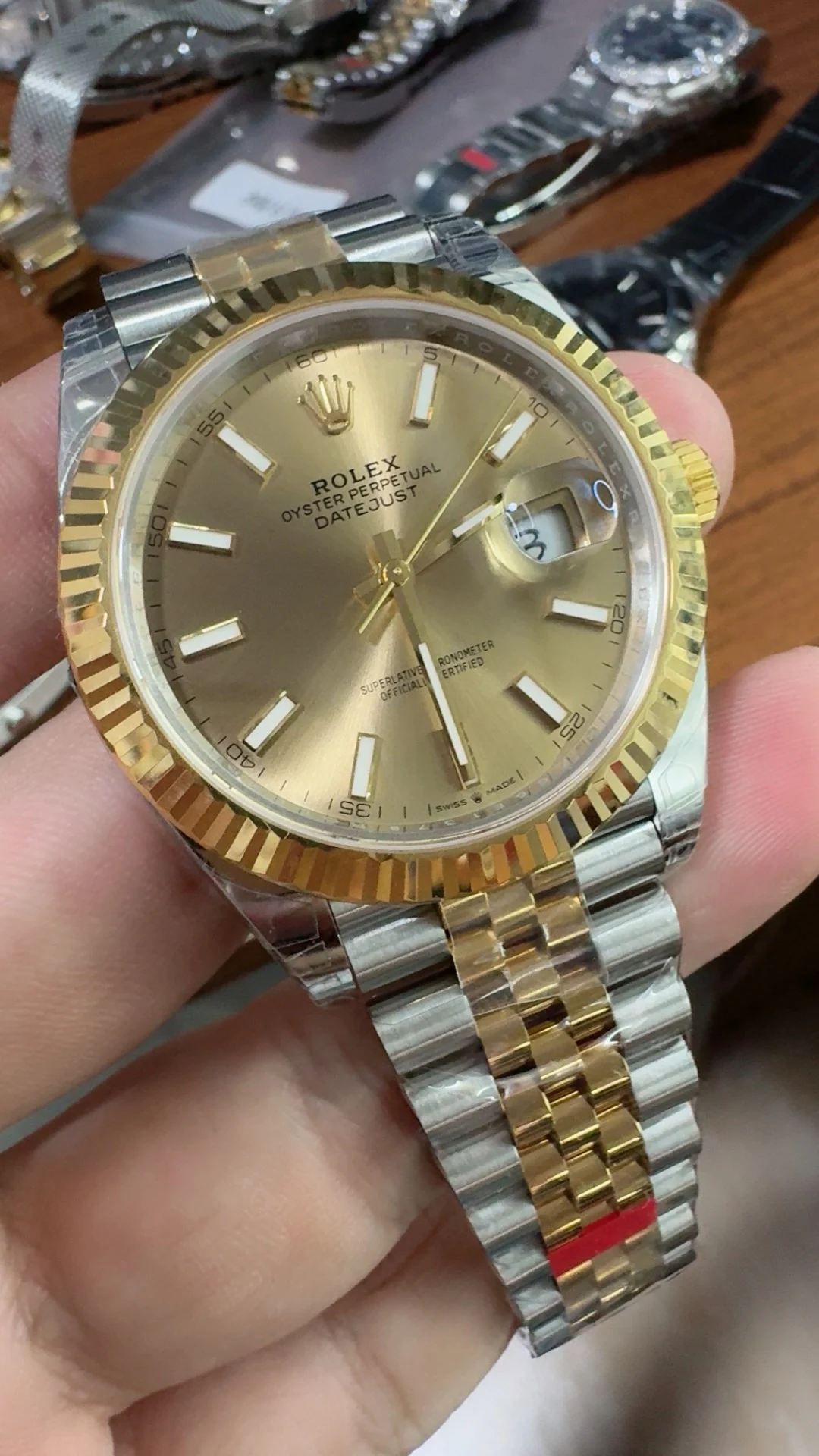Rolex Datejust Two-Tone 41mm — photographed off the sweep