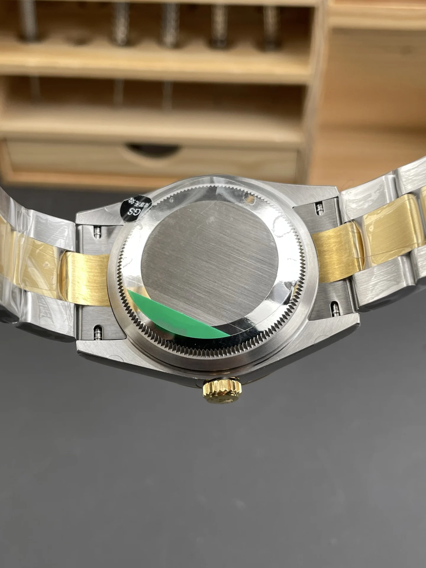 Rolex Datejust Two-Tone Diamond-Set 36mm — photographed off the sweep