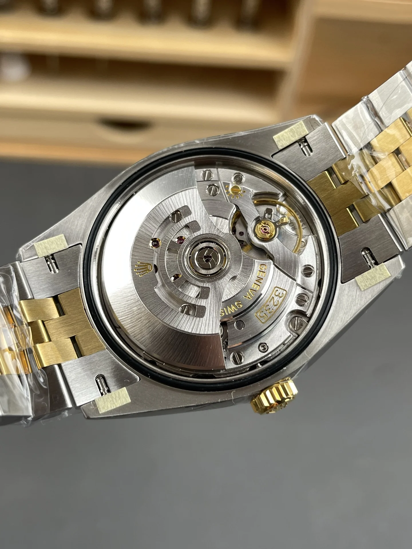 Rolex Datejust Two-Tone Diamond-Set 36mm — photographed off the sweep