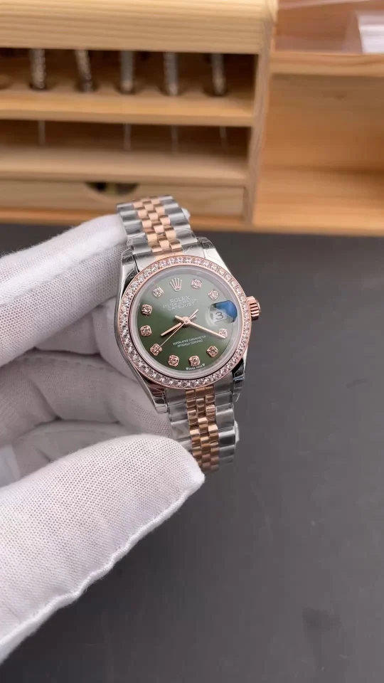 Rolex Datejust Two-Tone Green Dial Diamond-Set 28mm