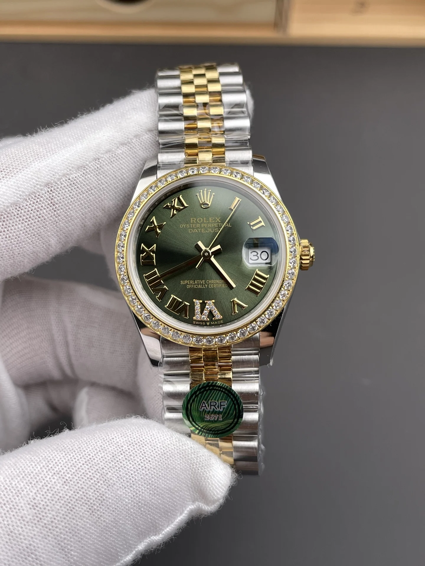 Rolex Datejust Two-Tone Green Dial Diamond-Set 31mm