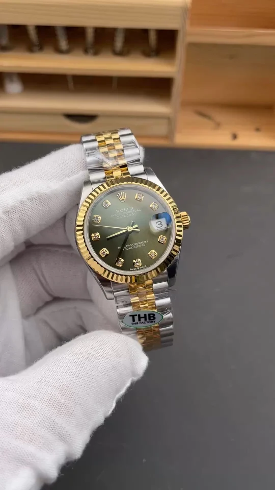 Rolex Datejust Two-Tone Green Dial Diamond-Set 31mm
