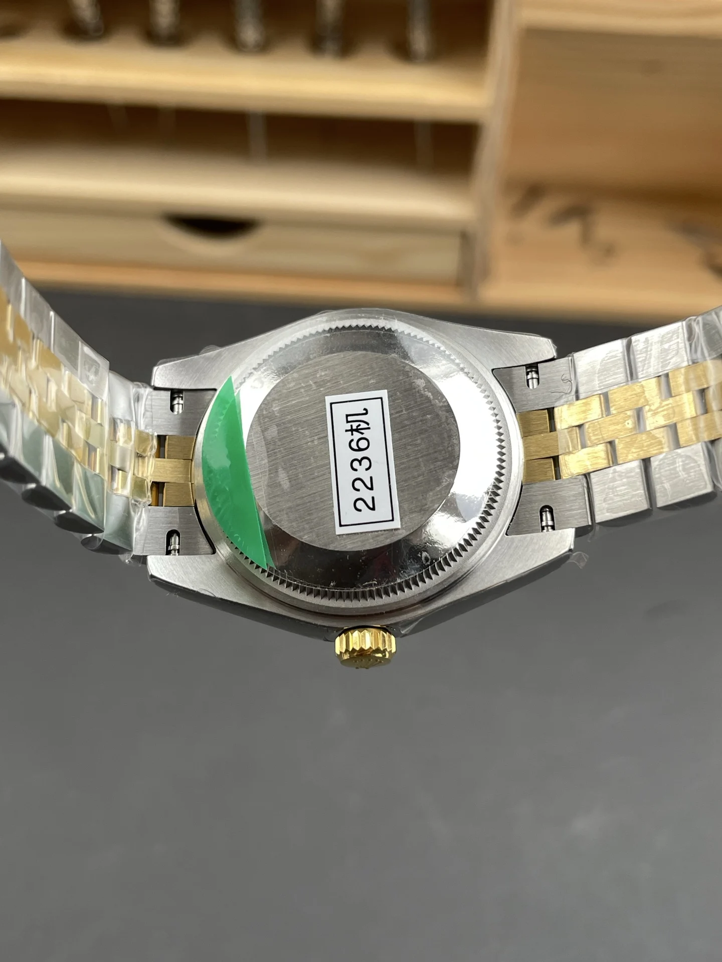 Rolex Datejust Two-Tone Grey Dial — photographed off the sweep
