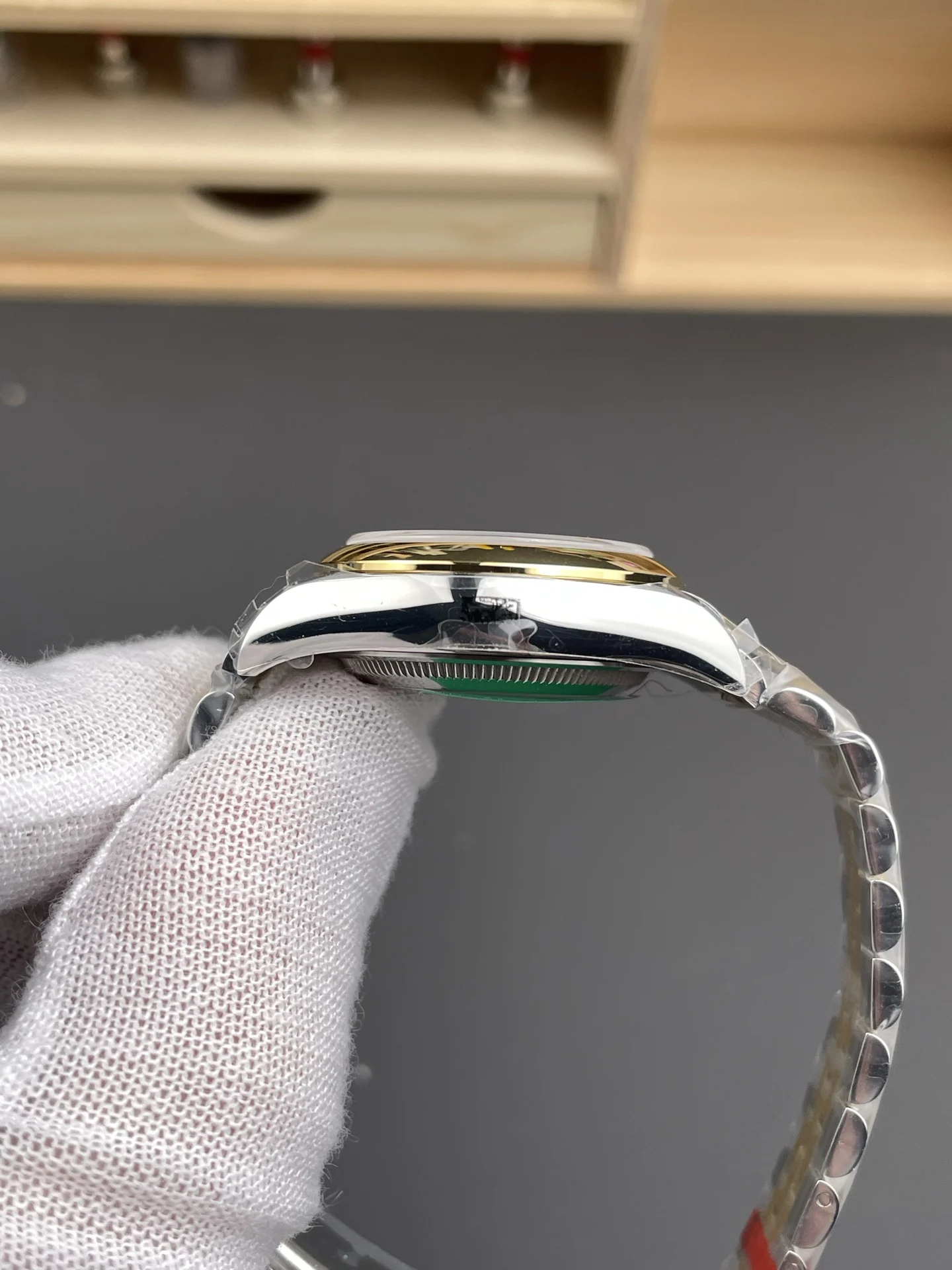 Rolex Datejust Two-Tone Silver Dial 28mm — photographed off the sweep