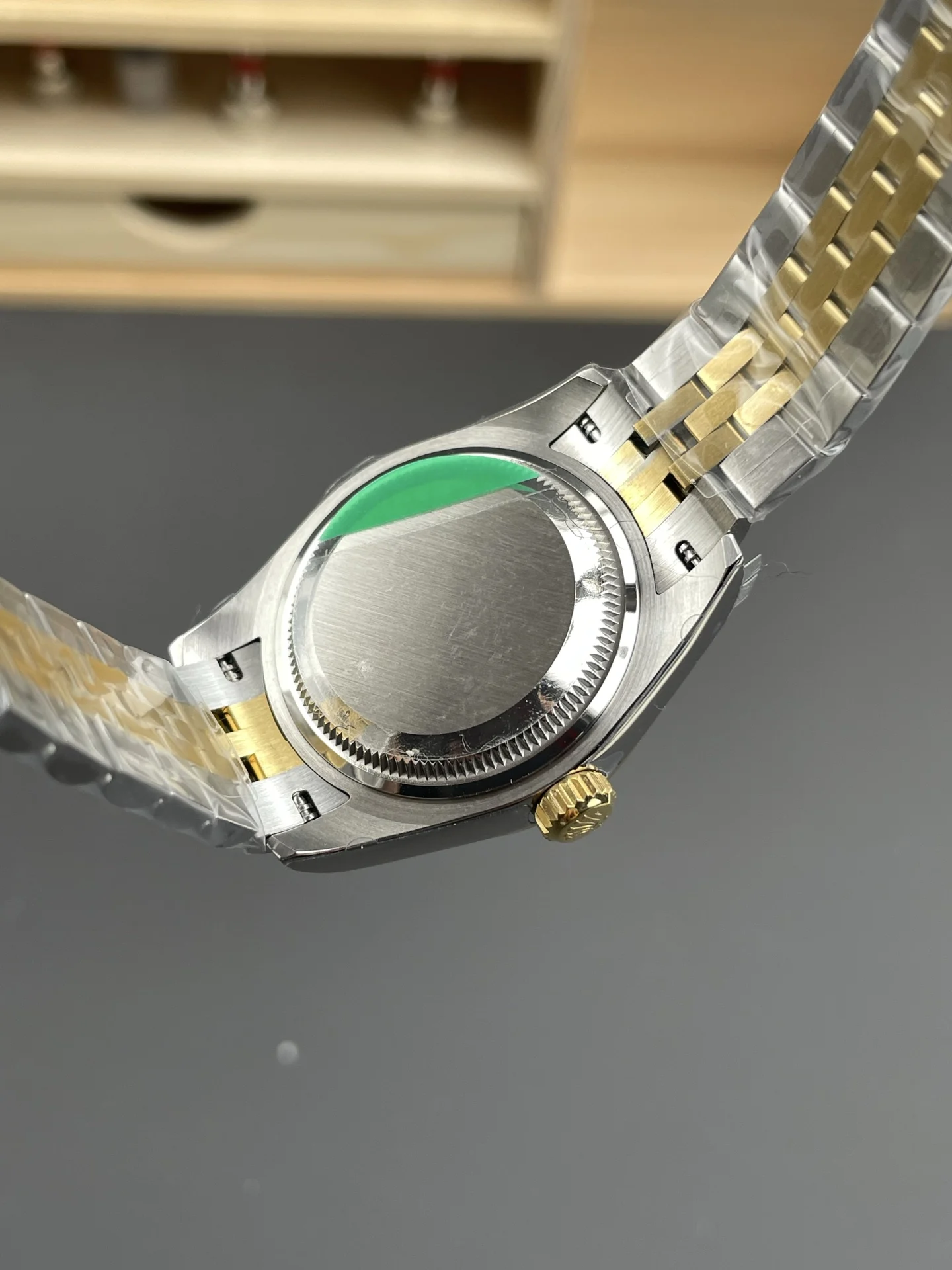Rolex Datejust Two-Tone Silver Dial 28mm — photographed off the sweep