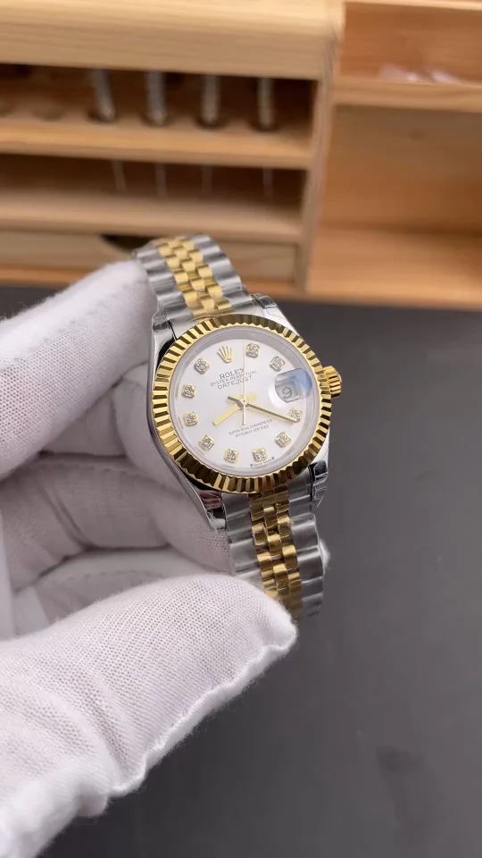 Rolex Datejust Two-Tone Silver Dial Diamond-Set 28mm