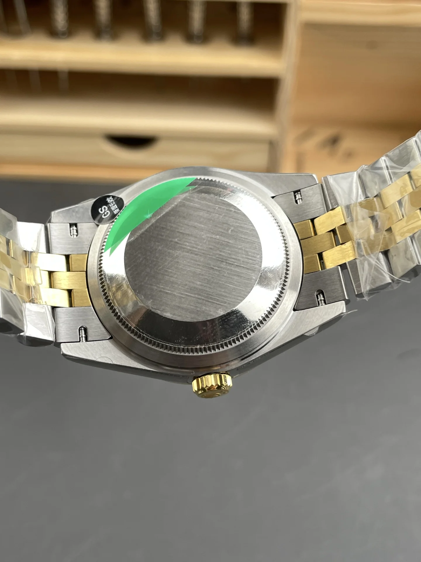 Rolex Datejust Two-Tone Silver Dial Diamond-Set 36mm — photographed off the sweep
