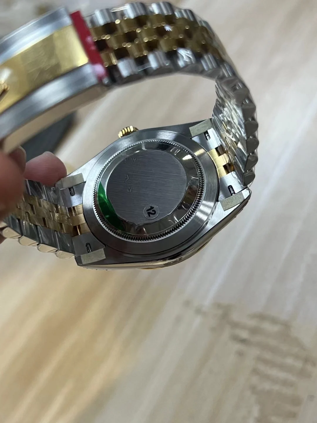 Rolex Datejust Two-Tone White Dial — photographed off the sweep