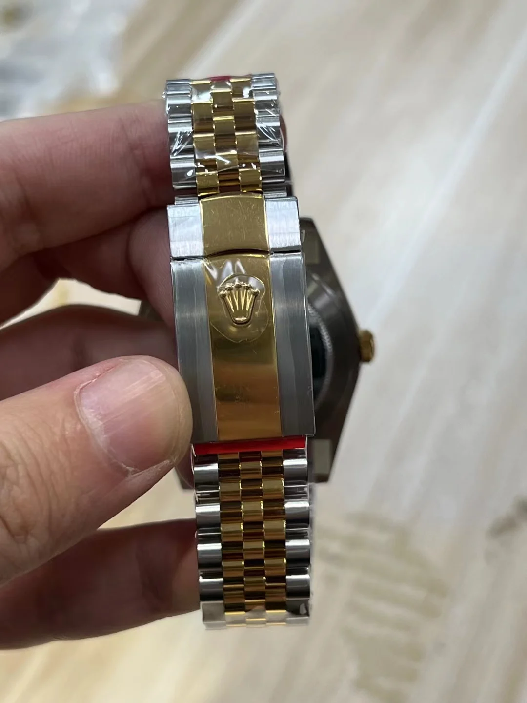 Rolex Datejust Two-Tone White Dial — photographed off the sweep