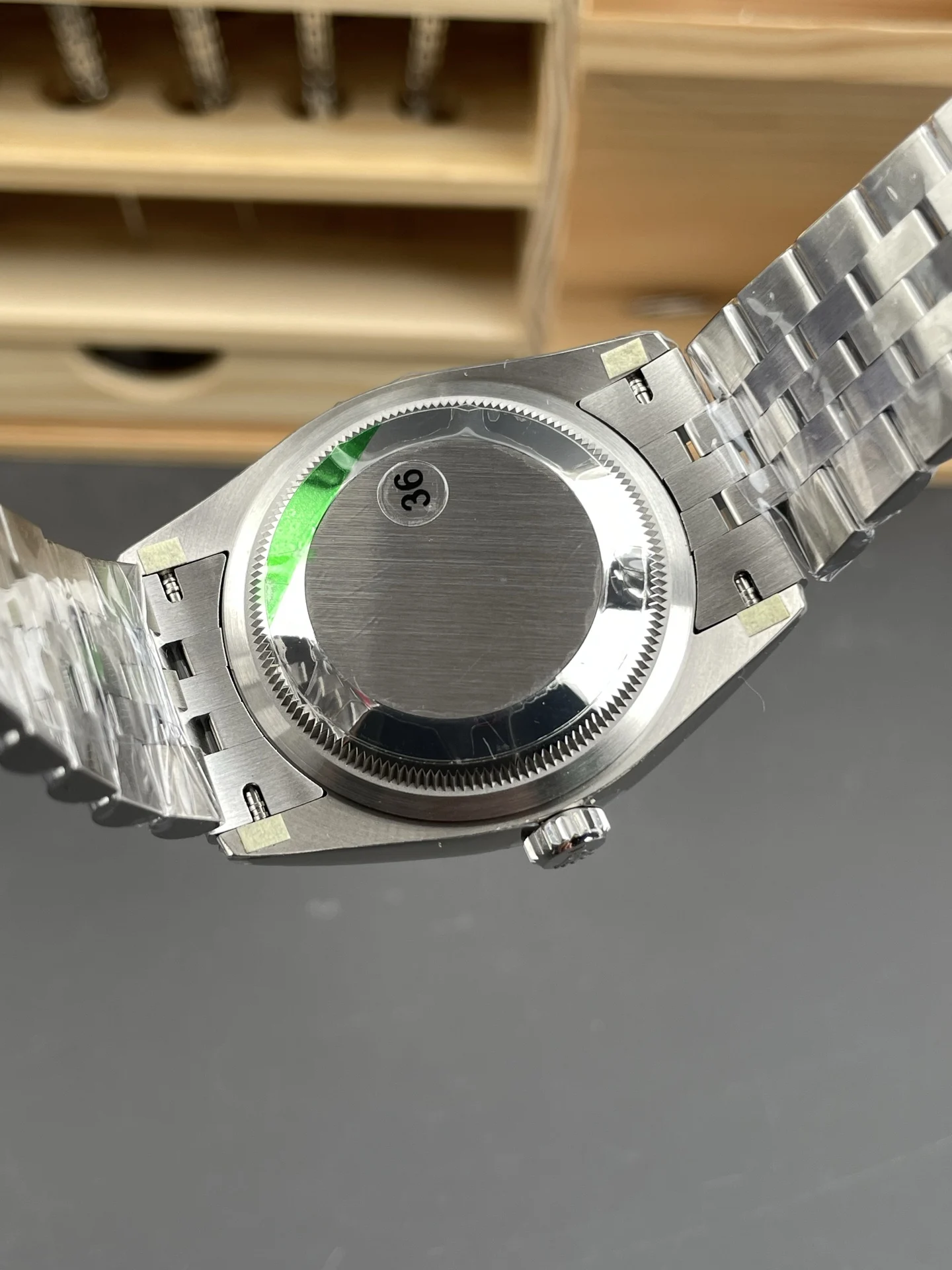 Rolex Datejust White Dial 36mm — photographed off the sweep