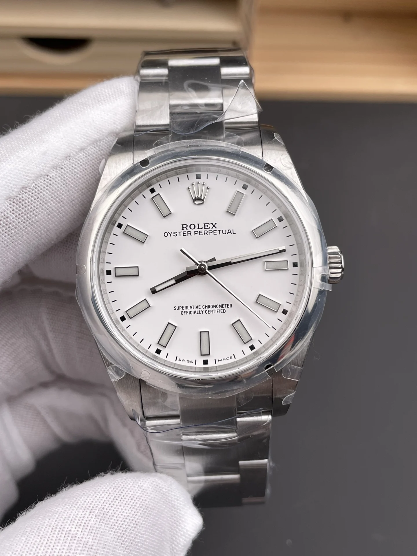 Rolex Datejust White Dial 39mm — photographed off the sweep