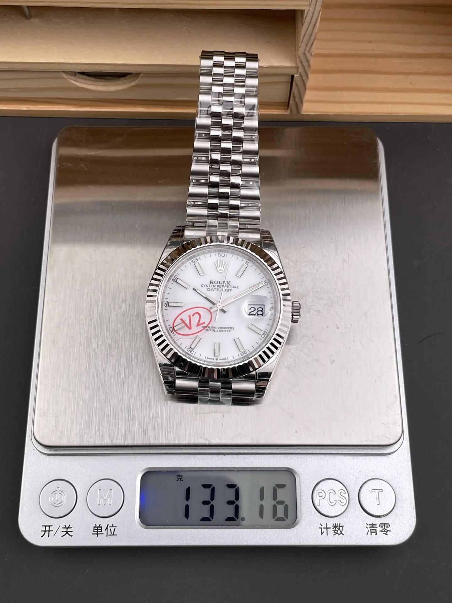 Rolex Datejust White Dial 41mm — photographed off the sweep