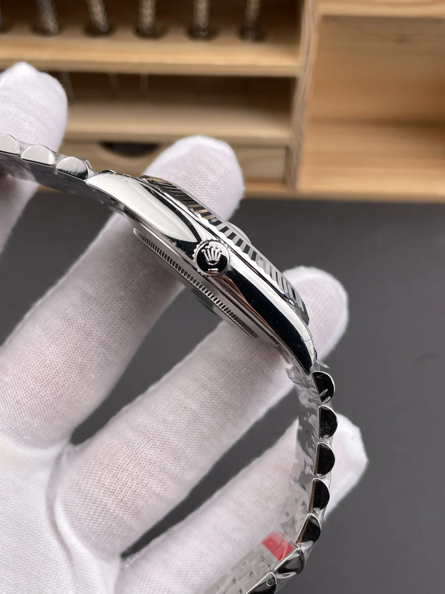 Rolex Datejust White Dial 41mm — photographed off the sweep
