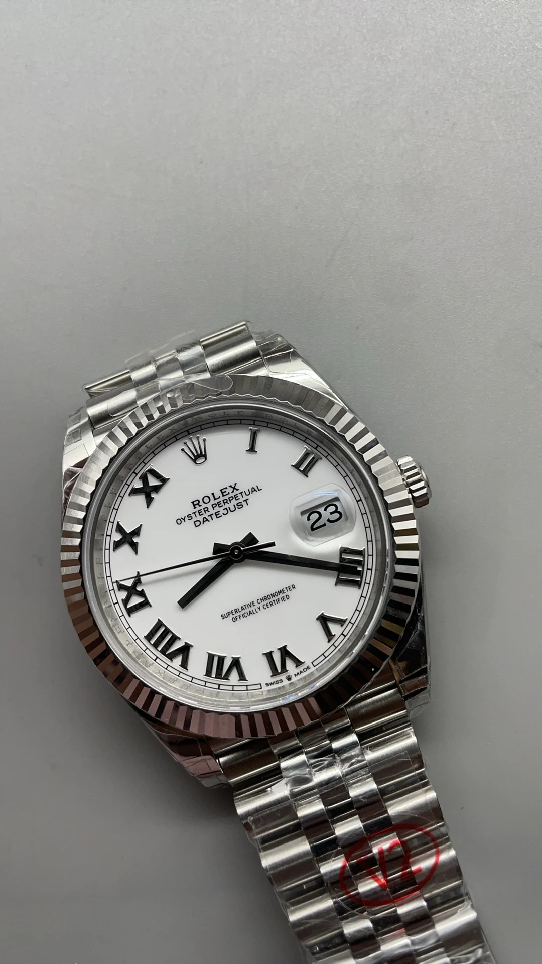 Rolex Datejust White Dial 41mm — photographed off the sweep