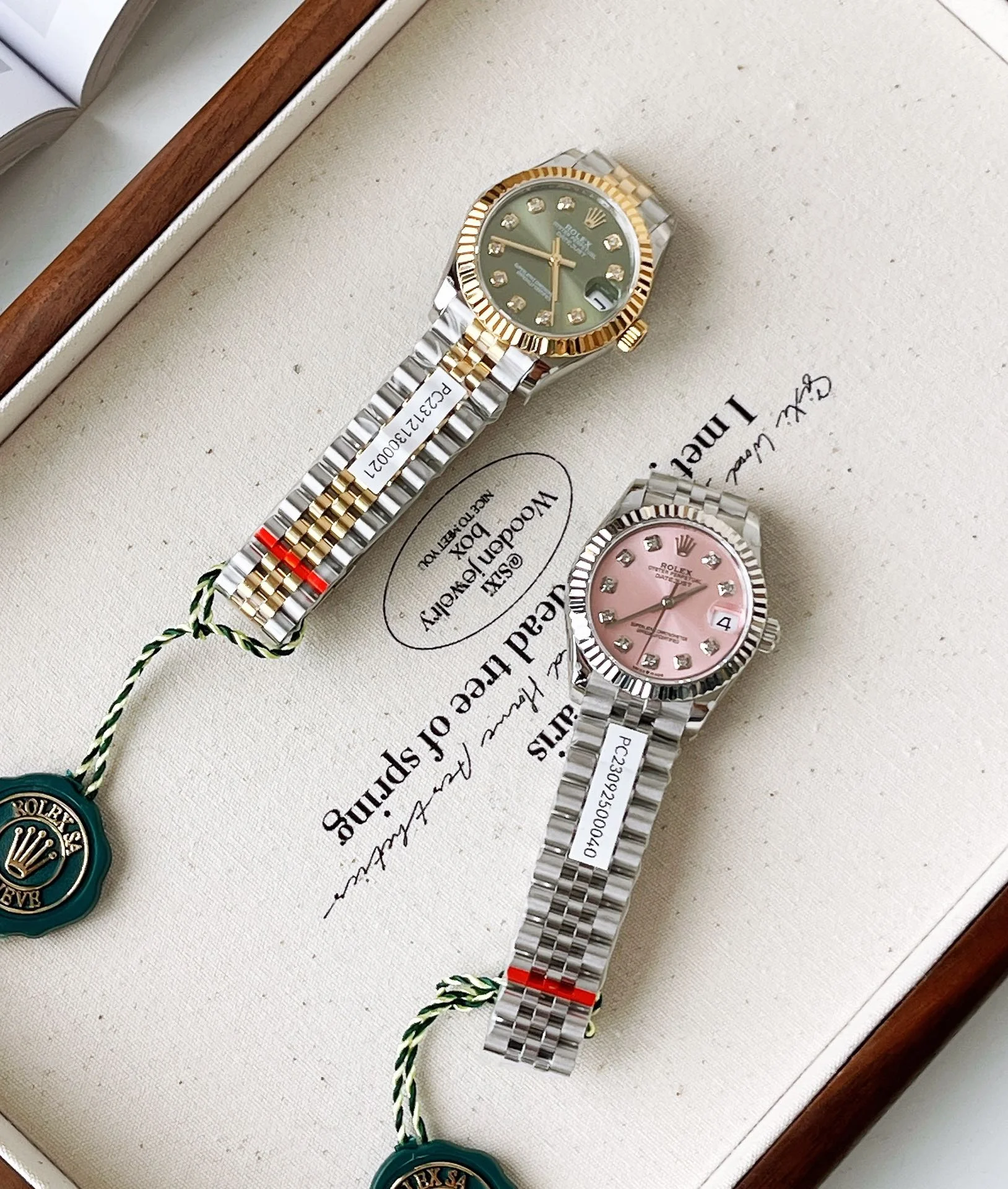 Rolex Datejust Yellow Gold White Dial Diamond-Set 31mm — photographed off the sweep