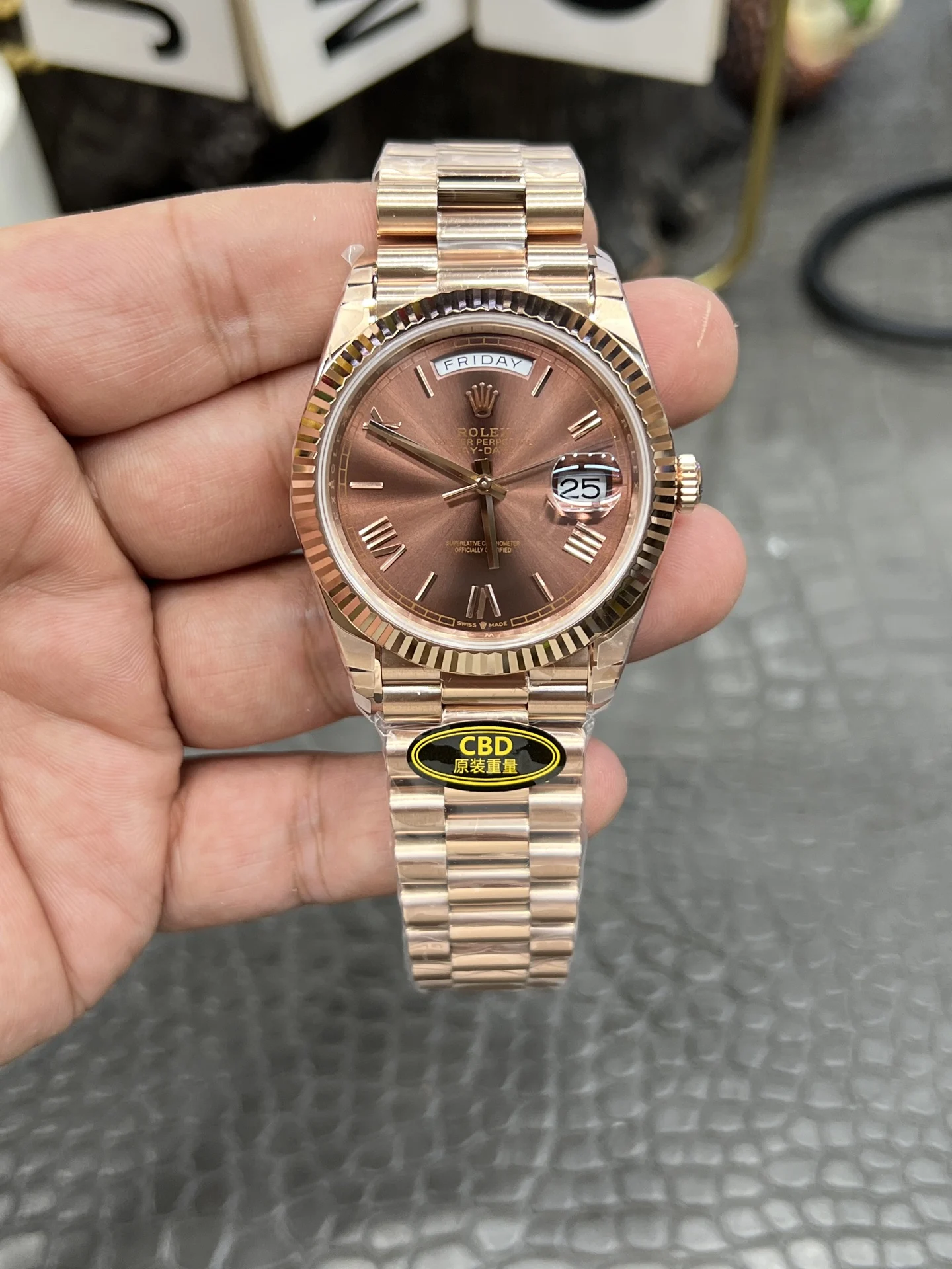 Rolex Day-Date — photographed off the sweep