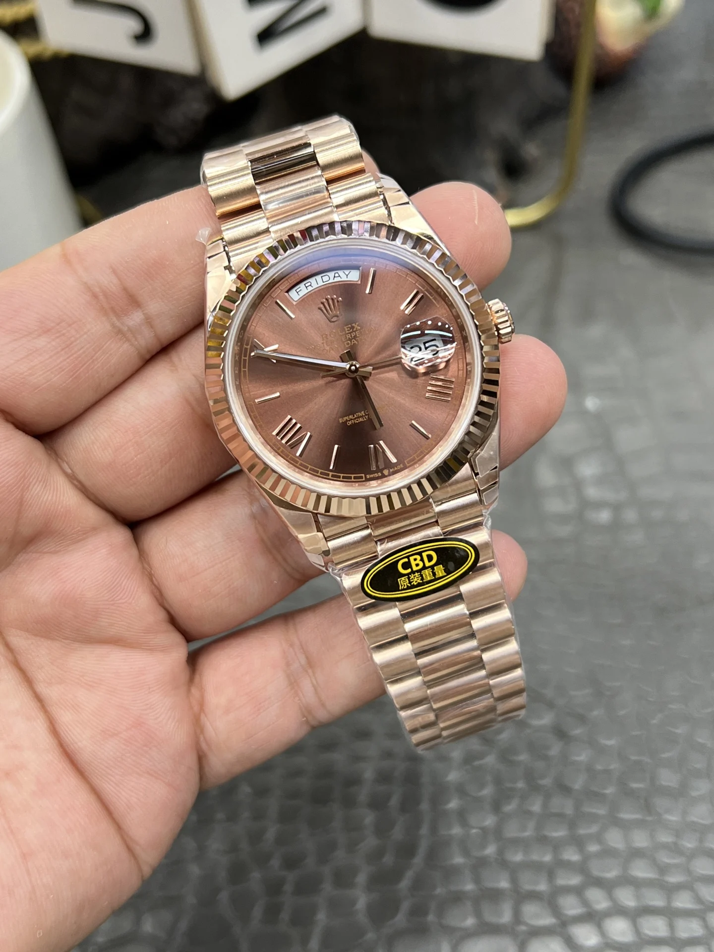 Rolex Day-Date — photographed off the sweep