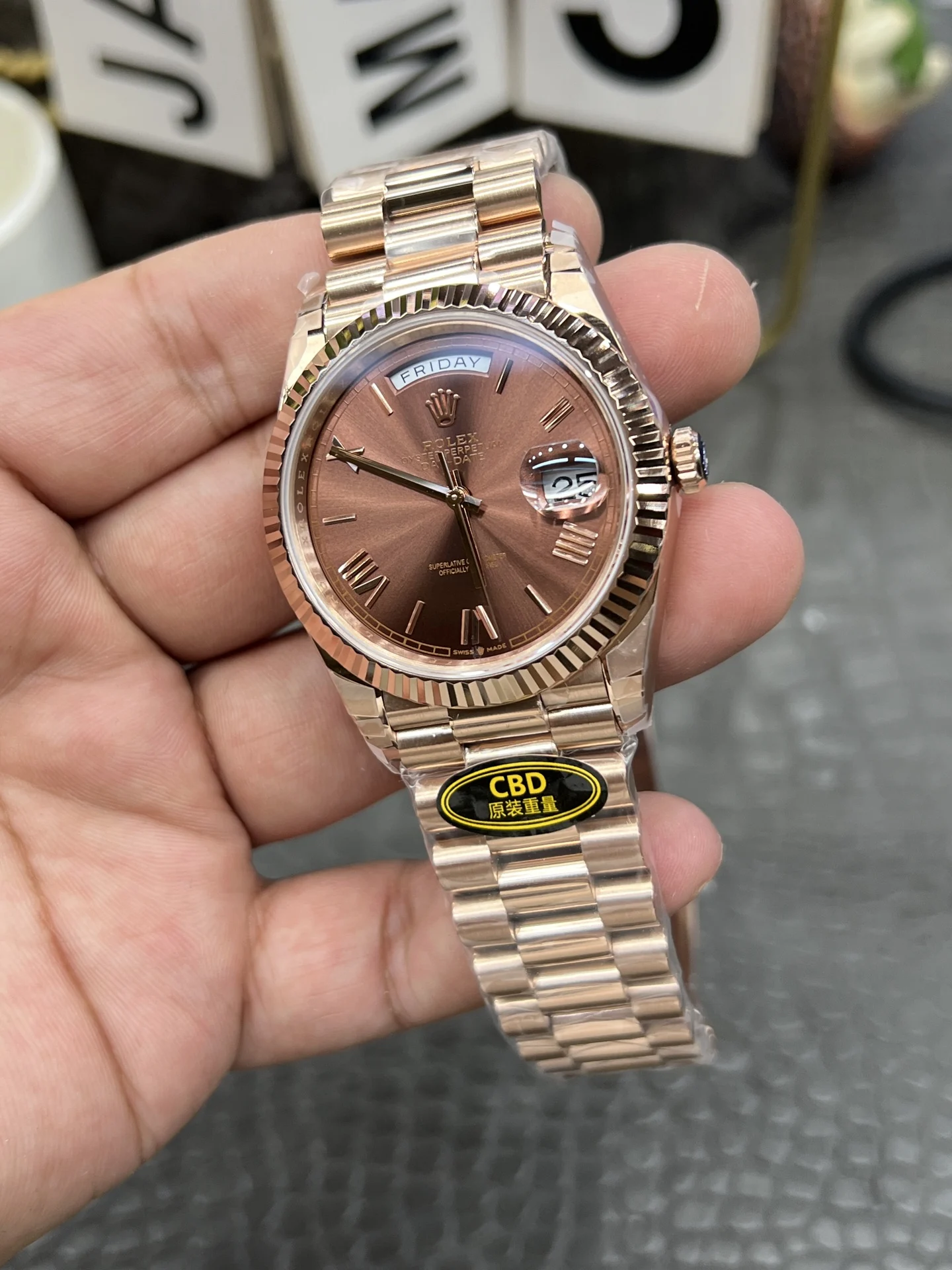 Rolex Day-Date — photographed off the sweep