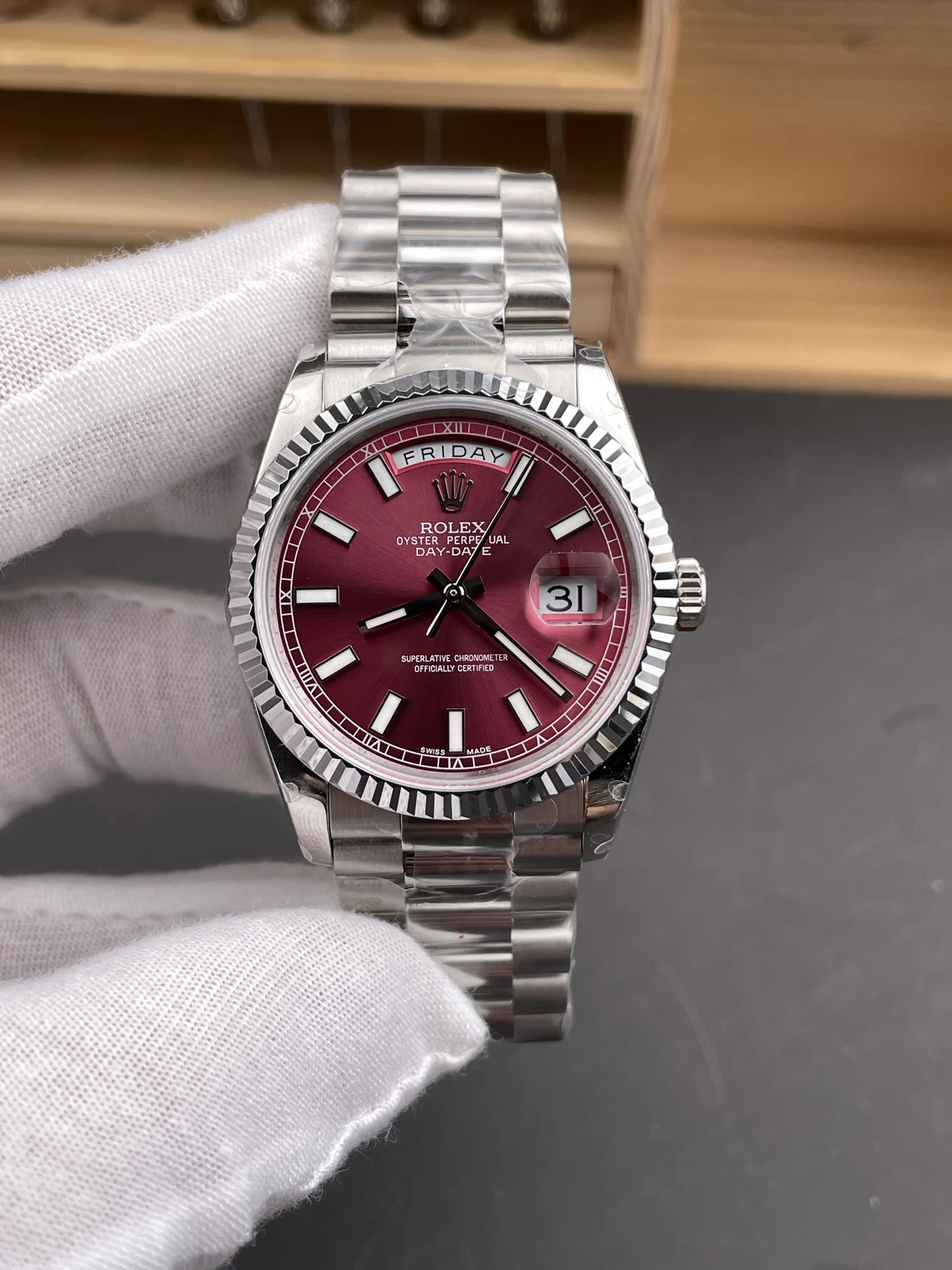 Rolex Day-Date 36mm — photographed off the sweep