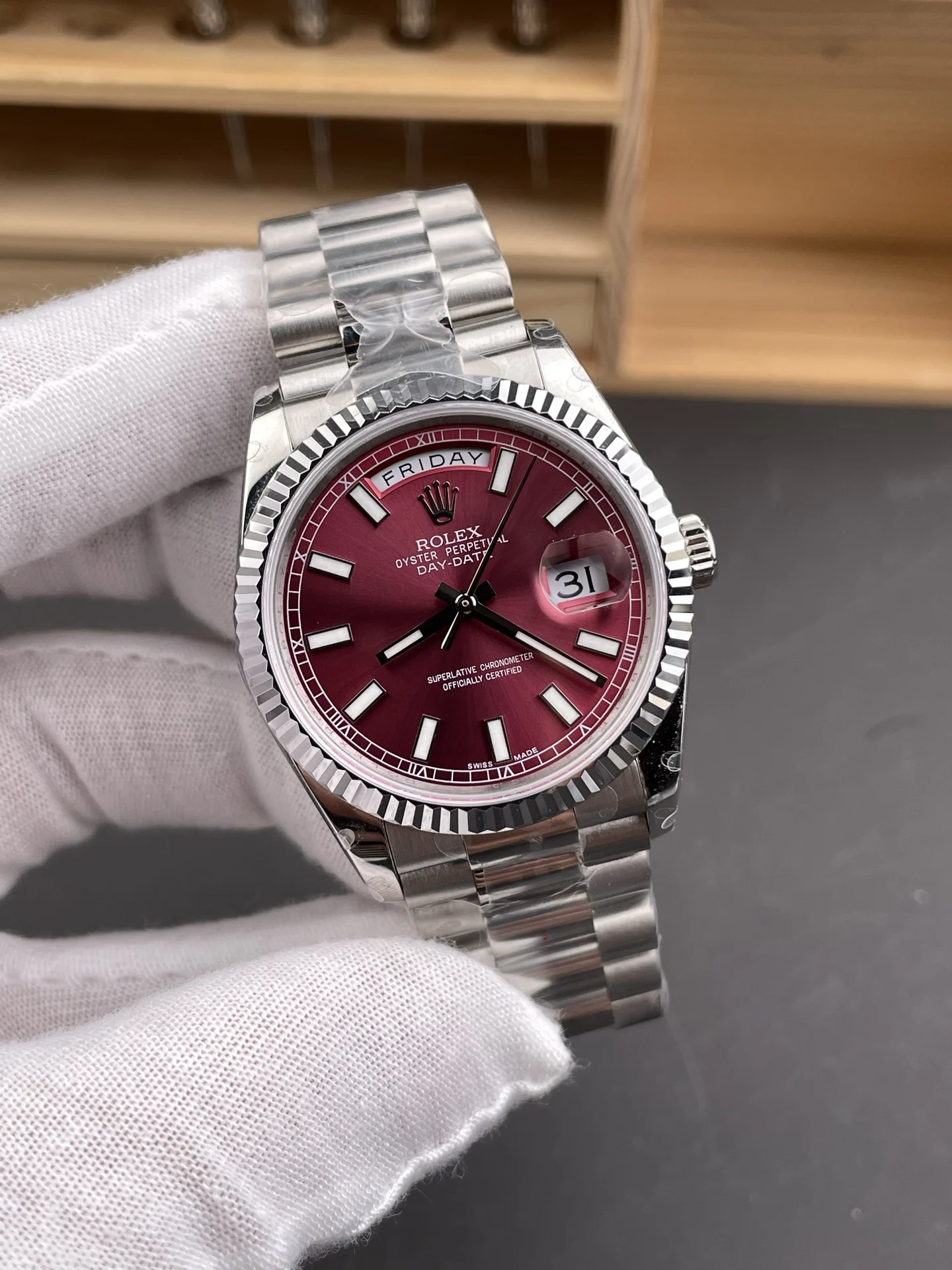 Rolex Day-Date 36mm — photographed off the sweep
