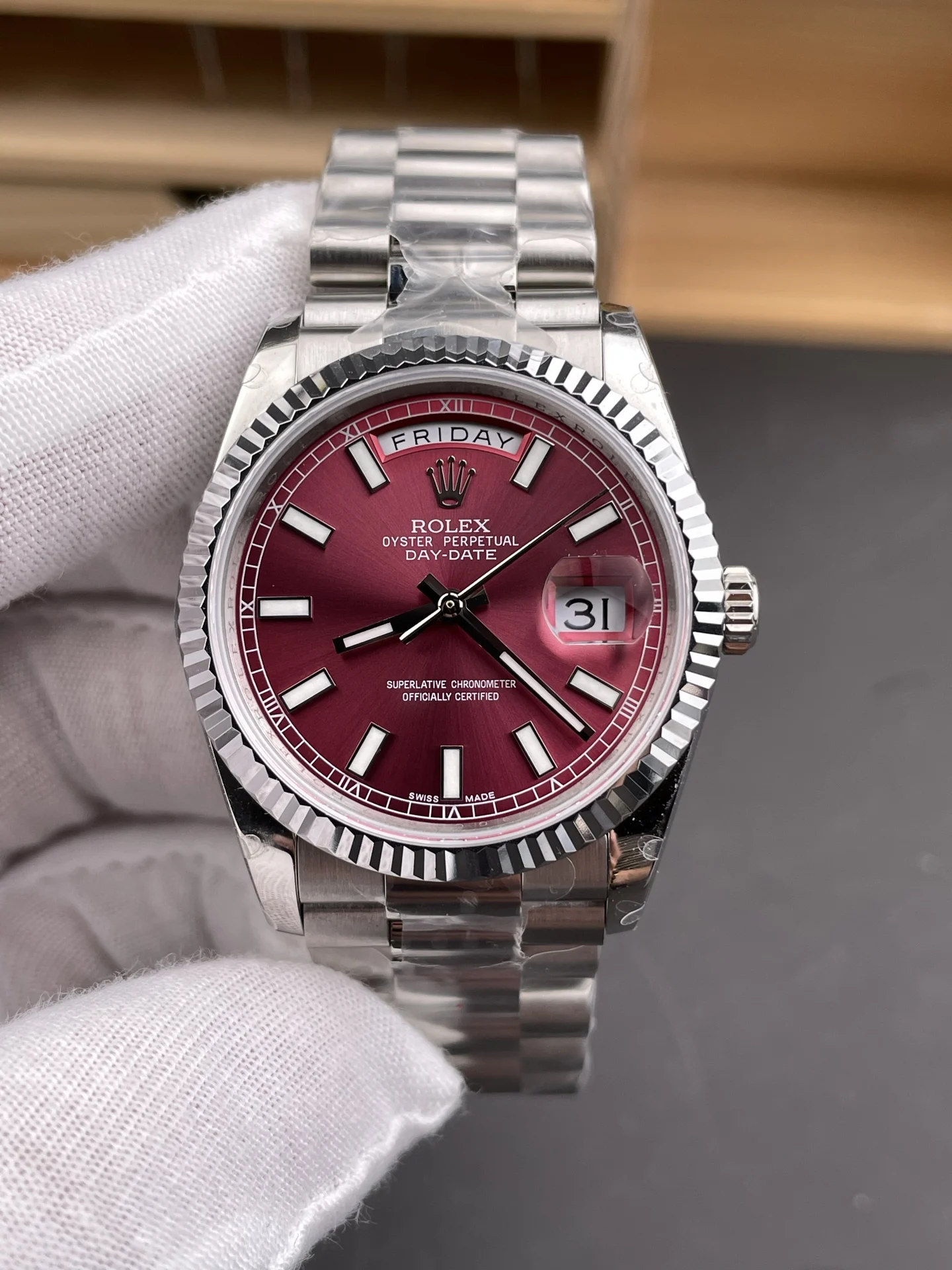 Rolex Day-Date 36mm — photographed off the sweep