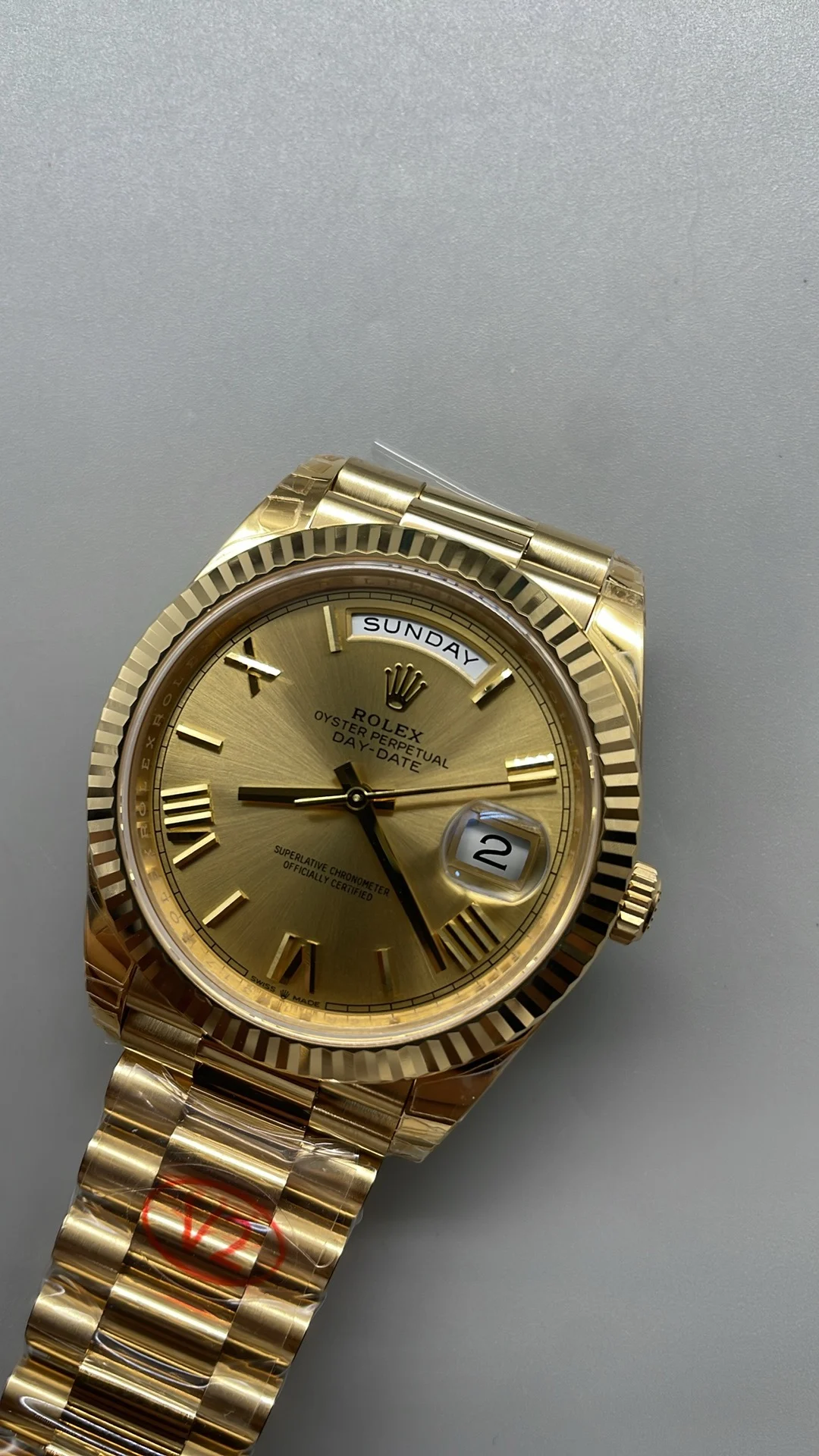 Rolex Day-Date 40mm — photographed off the sweep