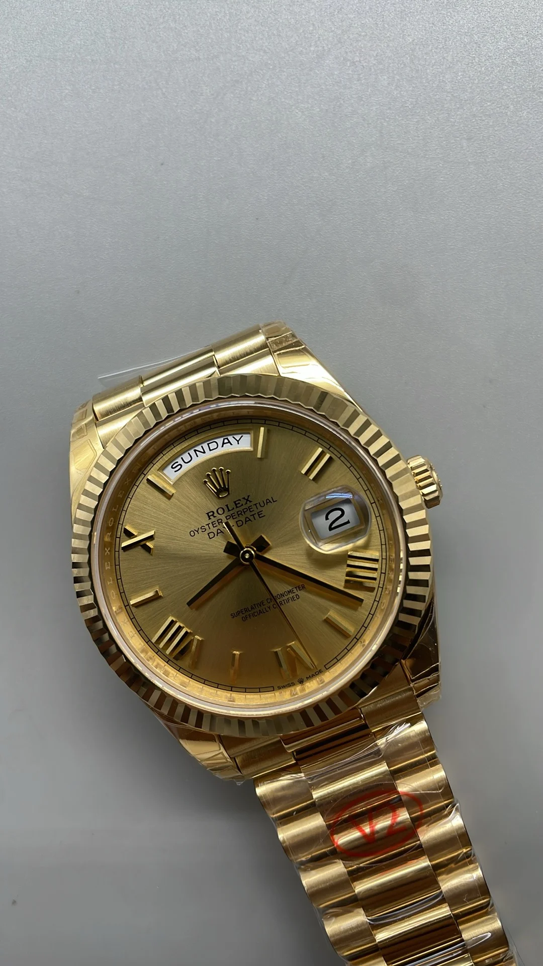 Rolex Day-Date 40mm — photographed off the sweep