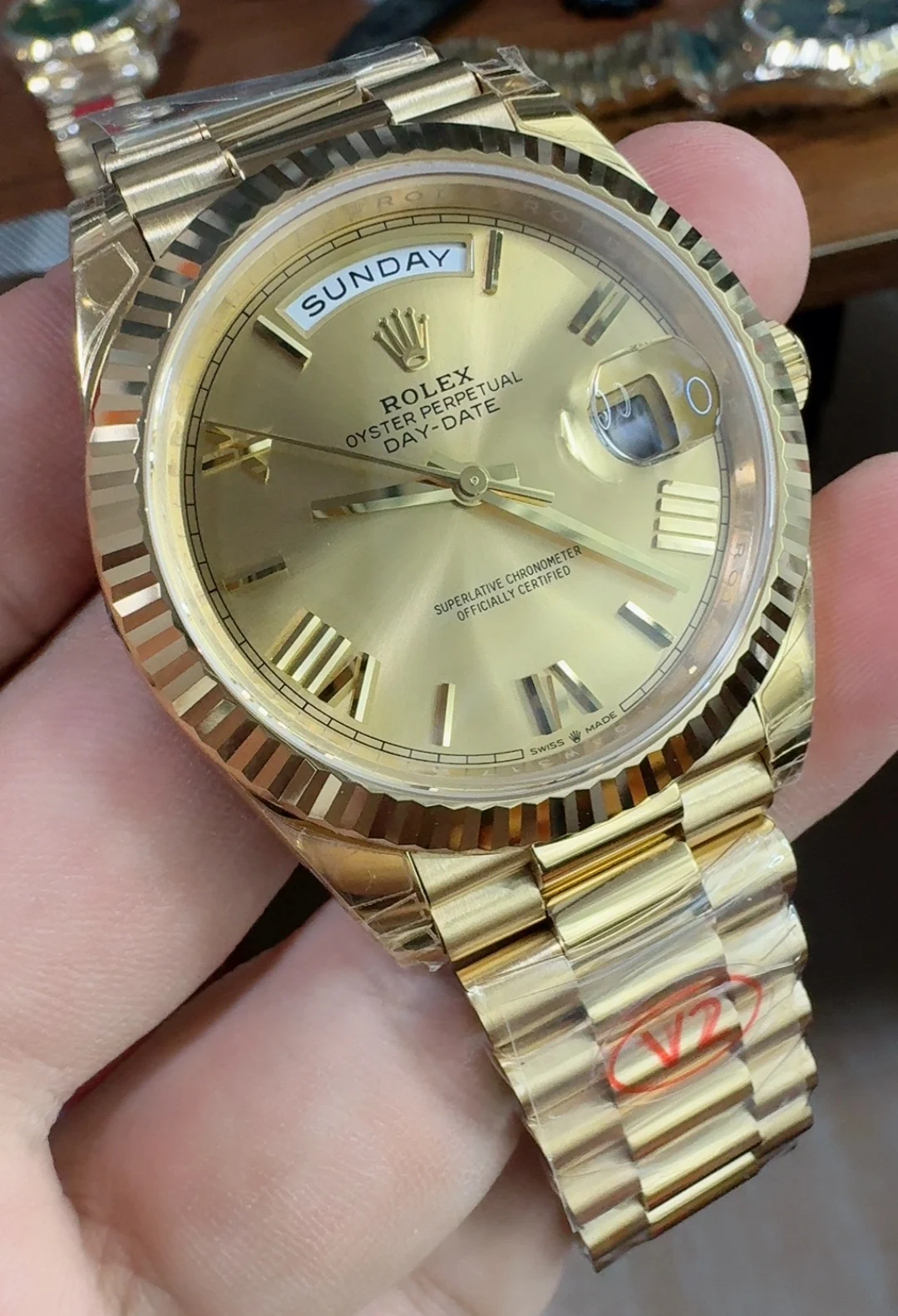 Rolex Day-Date 40mm — photographed off the sweep